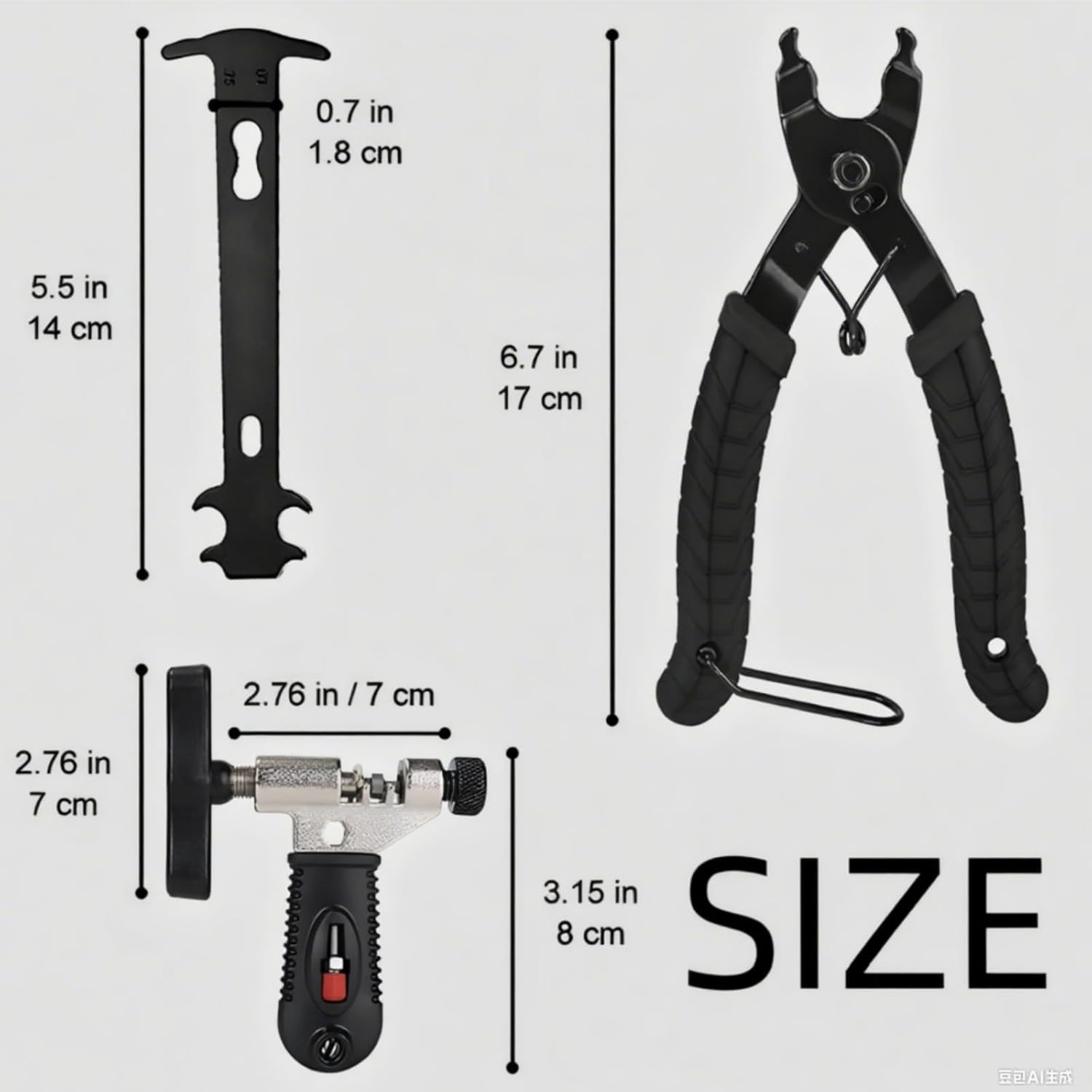 Suytvenxau Bike Chain Repair Tool Kit Set - Cycling Bicycle Chain Breaker Splitter Cutter & Wear Indicator Checker & Master Link Pliers Remover & Reusable Missing Connector for 6/7/8/9/10 Speed Chain image number 4