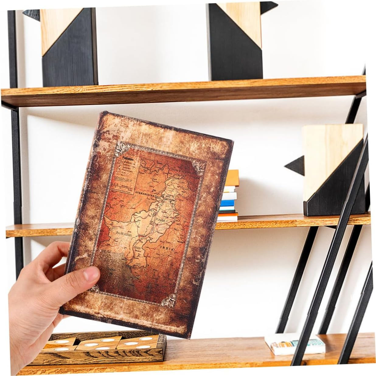 CLISPEED Vintage Book Shape Jewelry Storage Box Key Organizer Book Boxes for Home Decor Key Container