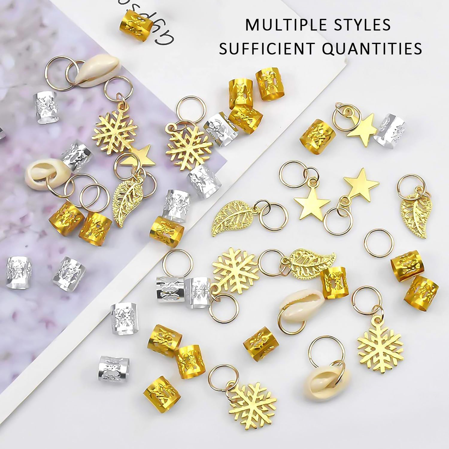 80 Braided Hair Accessories, 4 Pieces Braided Hair Tools, Hair Accessories, Hairstyle Design Accessories, Hair Jewelry Pendant Accessories, Aluminum Hair Accessories image number 5