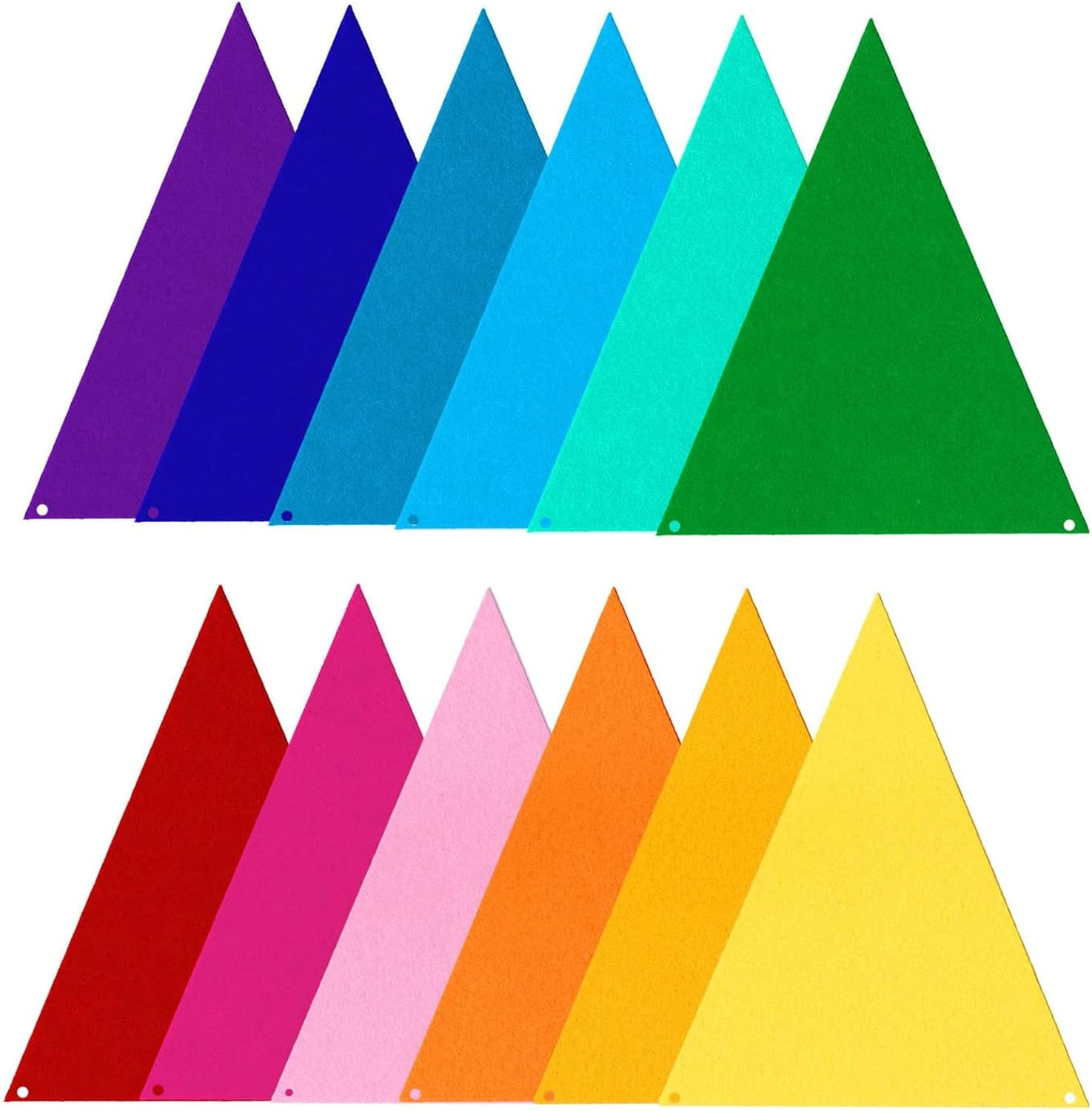 Rainbow Felt Fabric Bunting,H HOME-MART 24Pcs/16.4 Feet(2 Pack) Multicolor Decoration Banners for Birthday Party,Festival,Classroom Decor,Carnival image number 3