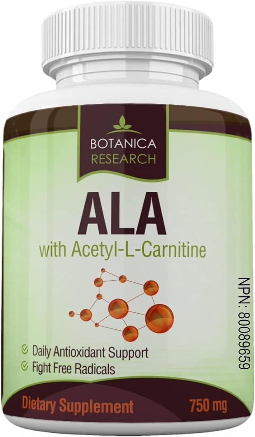 Acetyl-L-Carnitine & Alpha Lipoic Acid Supplement &ndash; 525Mg ALCAR + 225Mg ALA per Capsule &ndash; Non-Gmo, Sports Nutrition Formula &ndash; 60 Capsules