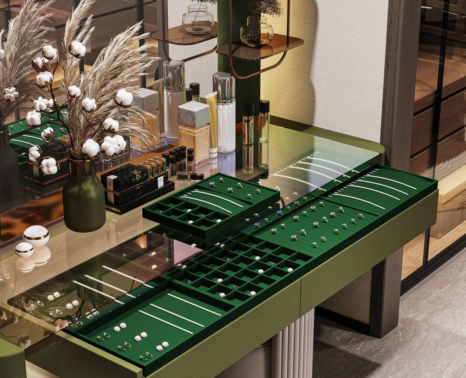 Stackable Jewelry Tray 12 Grids Jewelry Organizer Display Tray for Necklace, Ring, Earring, Bracelet image number 6