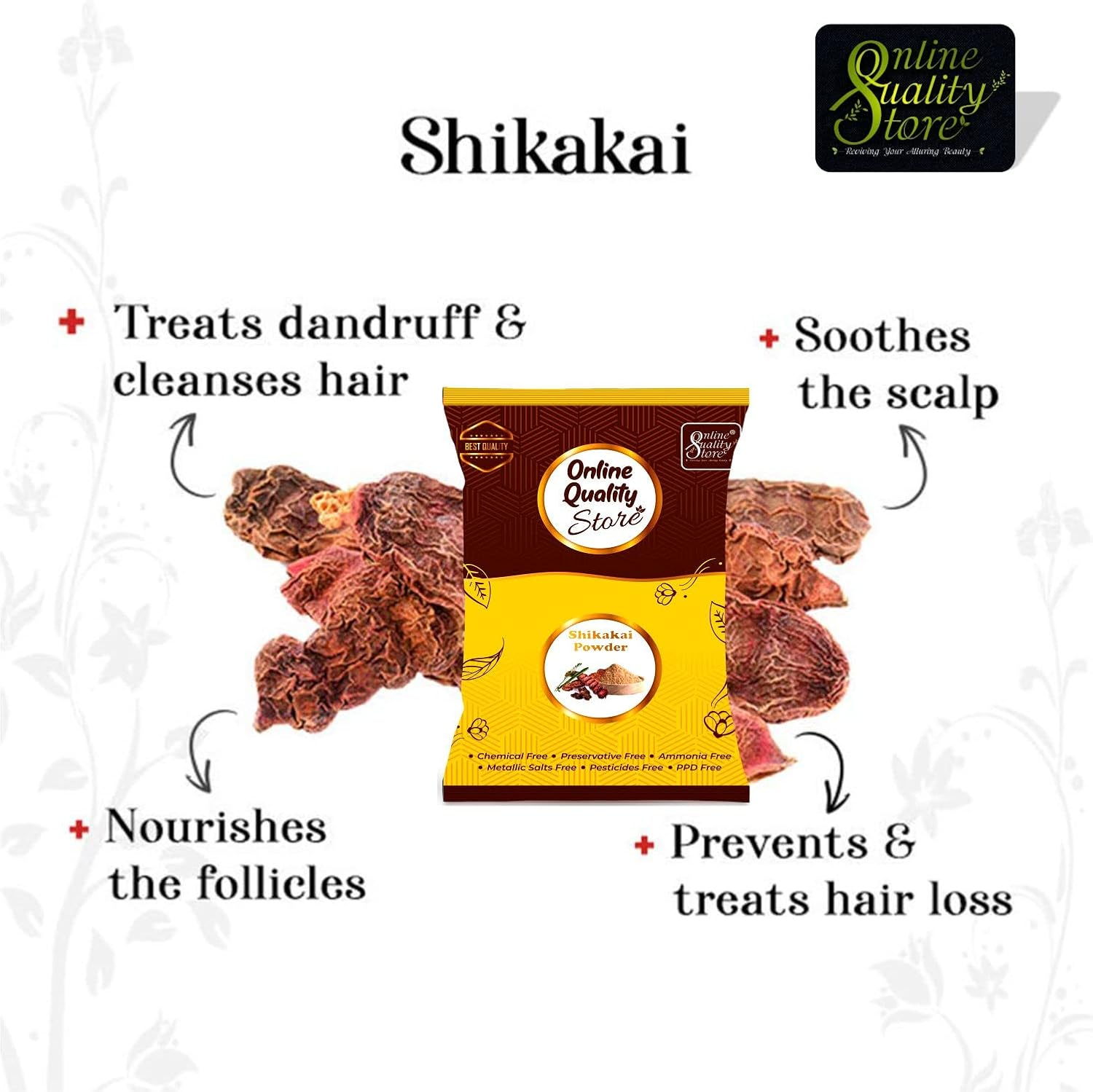 Online Quality Store Shikakai Powder for Hair (300 Grams) image number 5