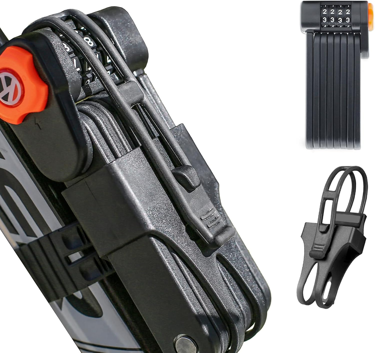 Foldable Bike Lock with Mount Bracket, 4-Digit Combination anti Theft Heavy Duty Alloy Steel Anti-Scratch Bicycle Lock, Waterproof Anti-Rust Folding Bike Chain Lock for Bike Bicycle Ebike and Scooter image number 6