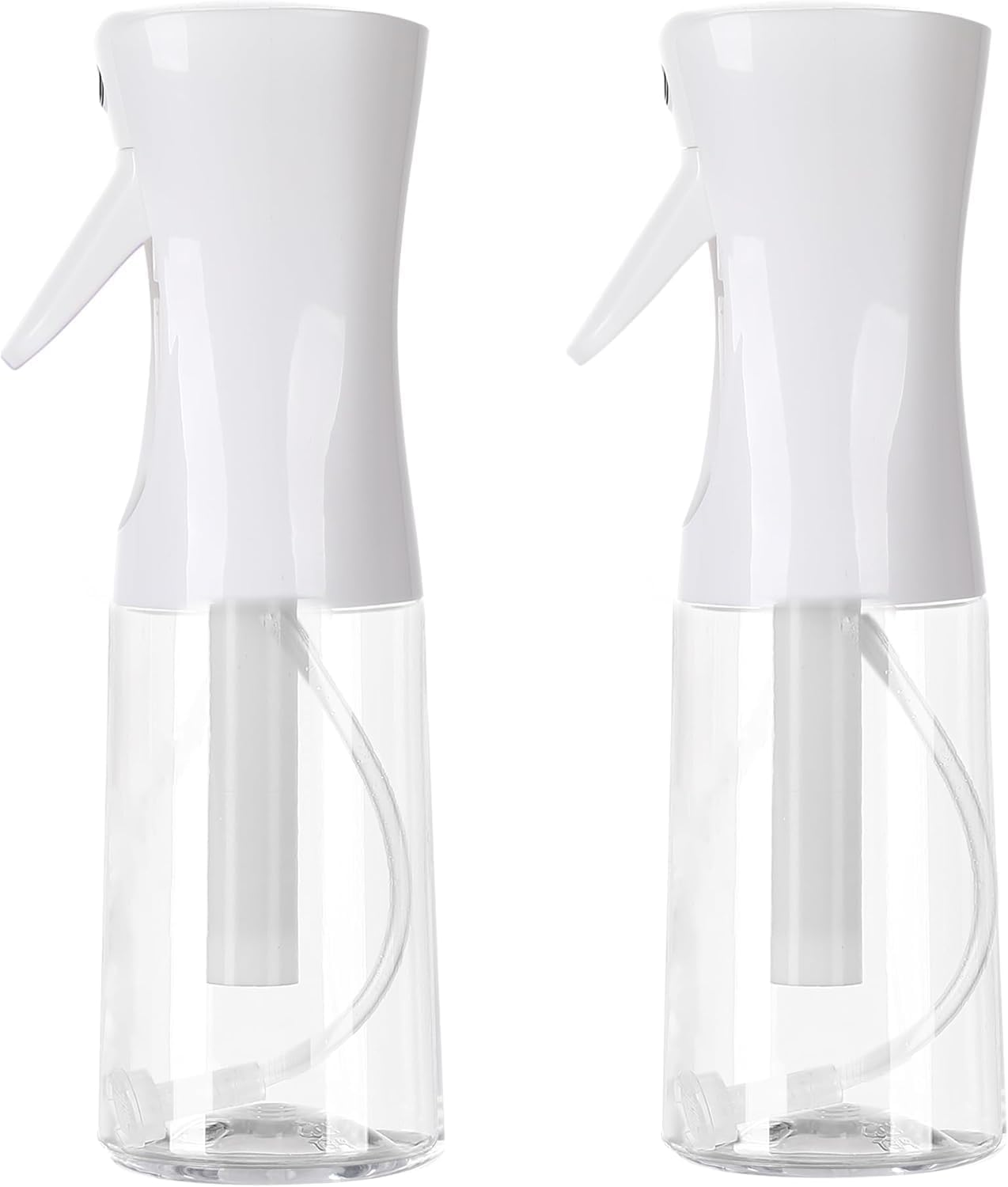 Continuous Spray Bottle, Hair Spray Bottle Continuous Water Mister Spray Bottle Empty Ultra Fine for Hair Styling, Pets, Plants, Cleaning, Misting & Skin Care, Salons (Clear-300Ml-2Pack)