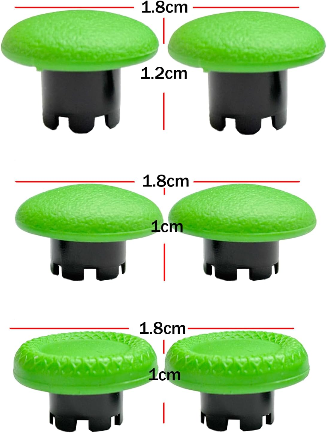 Thumbsticks for PS5 Edge Controller, Thumbsticks Paddles Replacement for PS5 Dualsense Controller, 6 in 1 Accessories Parts for PS5 Dualsense Edge Controller Analog Joystick Repair Kit (Green) image number 2