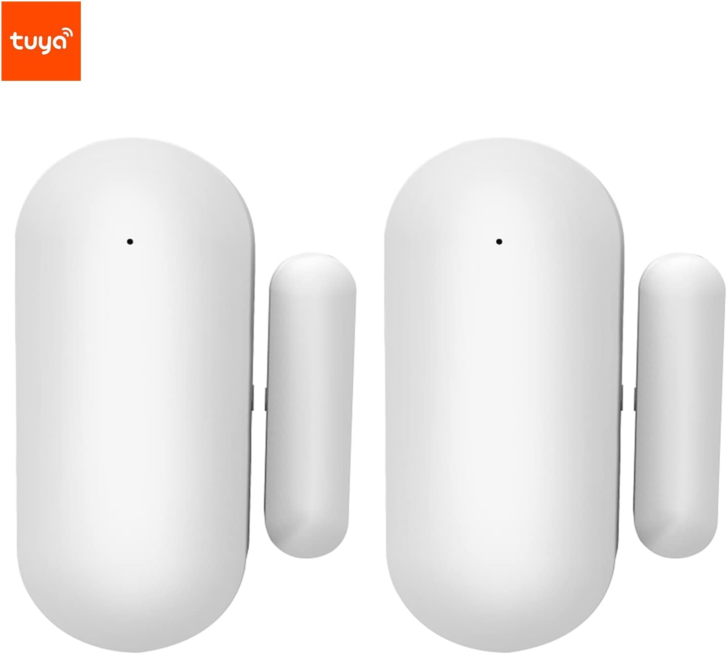 YUEKU Wifi Door Sensors Alarms Contact Wireless Door Window Magnet Entry Detector Sensor for Home Security APP Tuya（2Pcs） - White 4 image number 2