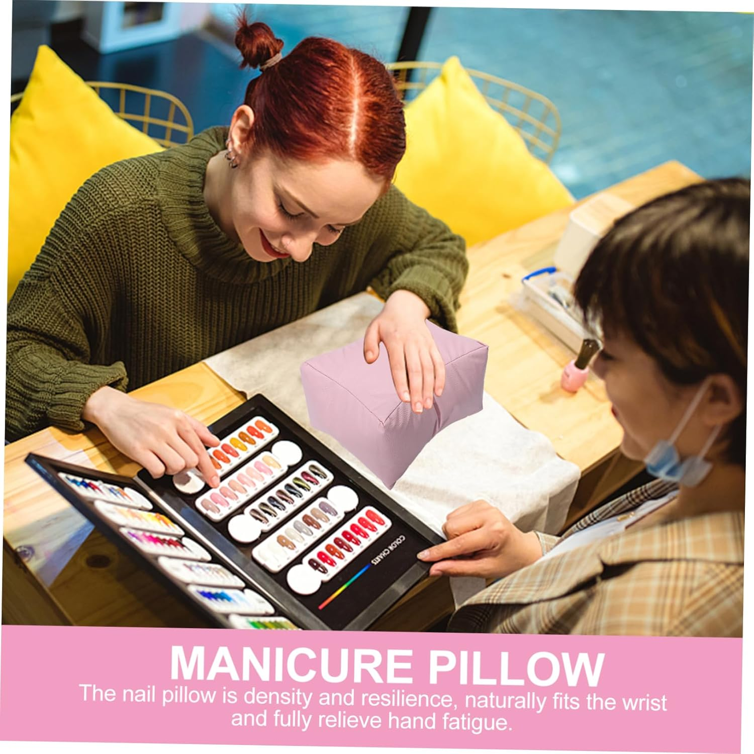 Healeved Leather Hand Cushion Supple Comfortable Wrist Pillow for Manicure Use as Foot Pillow at Home Salon image number 2