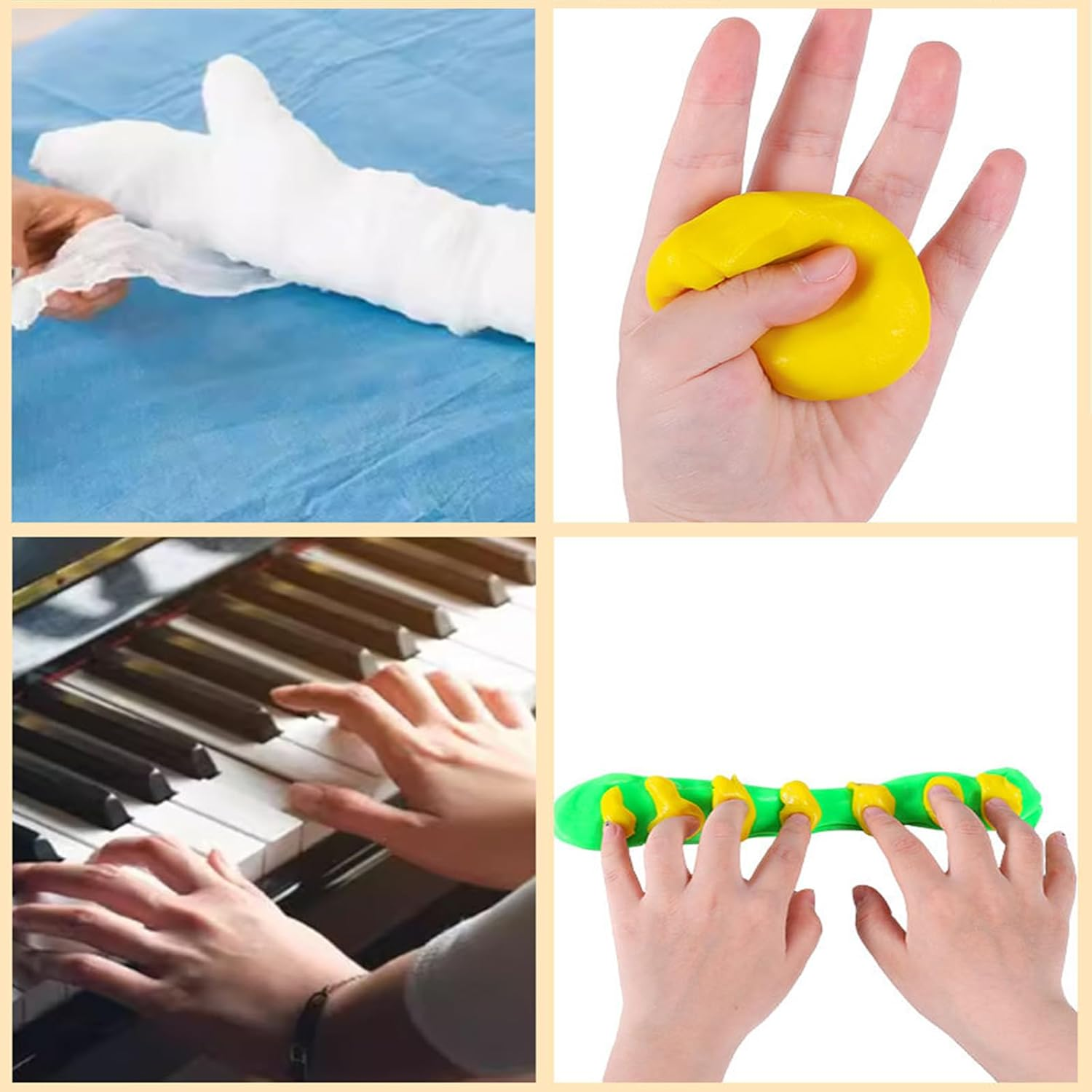 Hand Exercise Rehab Putty for Elderly & Arthritis, Therapy Putty for Grip Strength, Finger Stretch & Stress Relief, Sensory Fidget Tools for Seniors, Stroke Recovery & Hand Rehabilitation image number 4