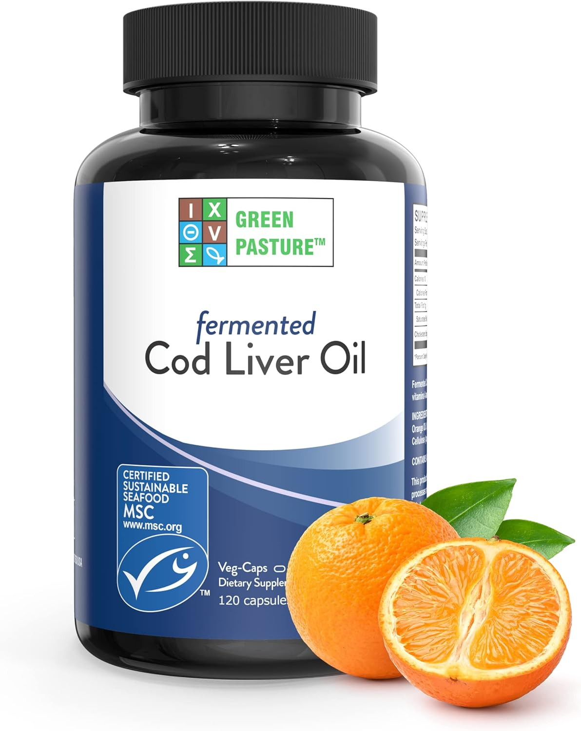 Blue Ice Fermented Cod Liver Oil Orange Flavor - 120 Caps image number 3