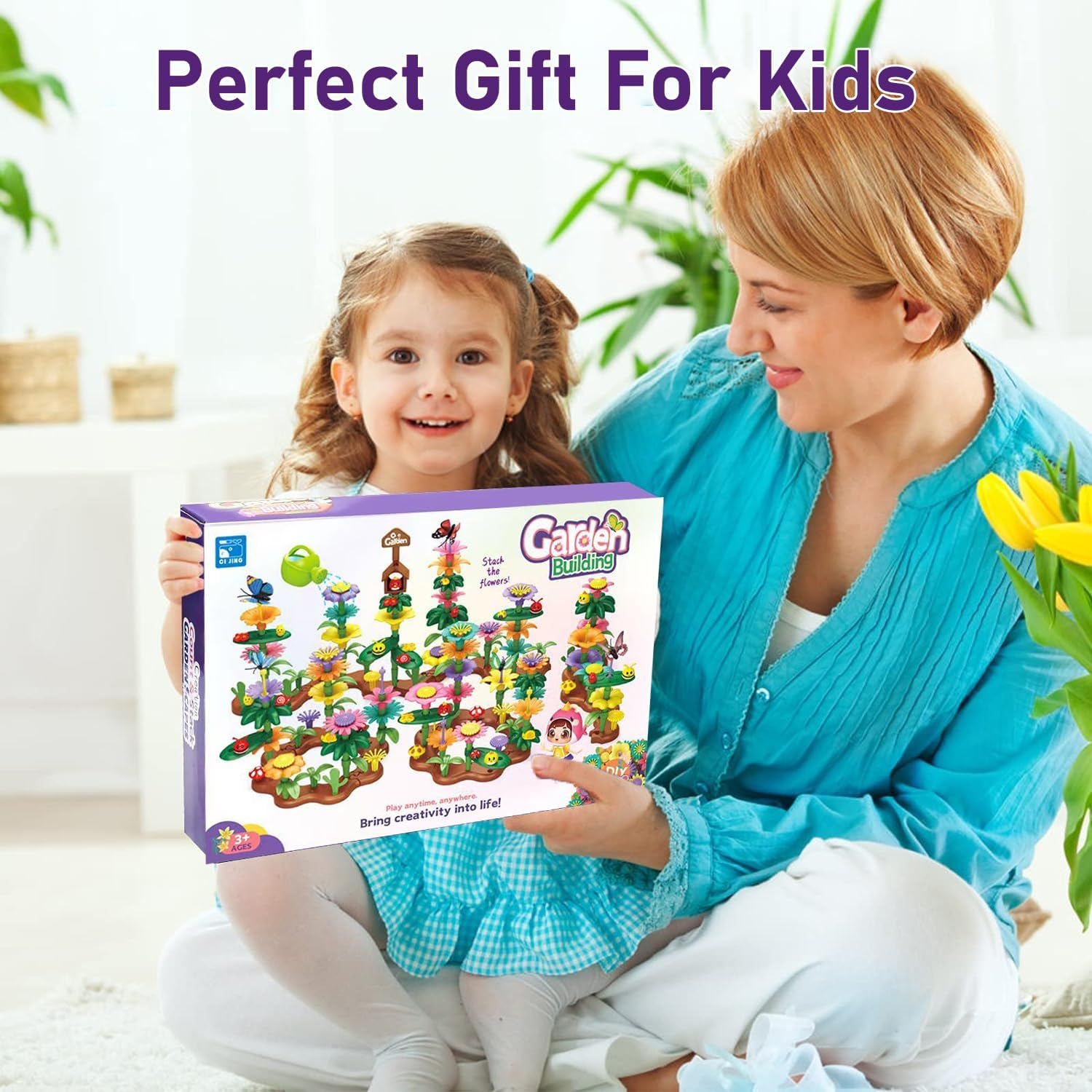 Flower Garden Building Toys for Girls Age 3 4 5 6 7 Year Old, STEM Gardening Pretend Toys for Kids, DIY Building Blocks Stacking Game for Toddlers Play Set, Educational Activity for Preschool (274Pcs) image number 6