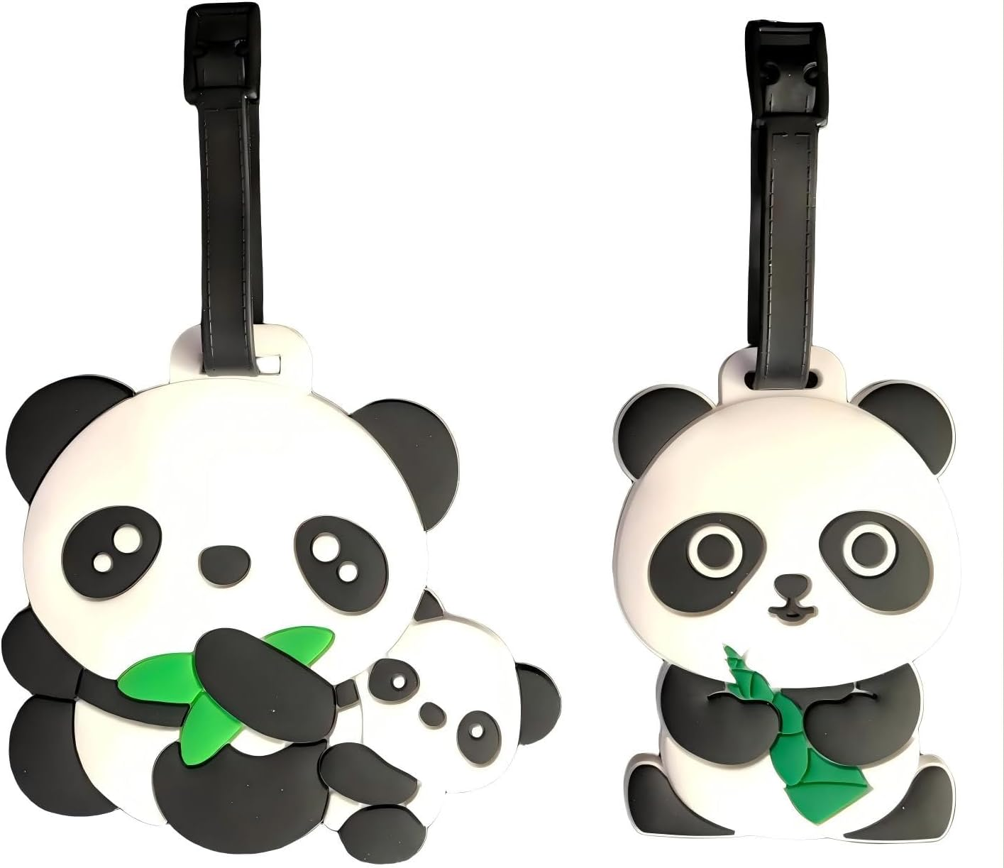 Lovely Panda Family Luggage Tag for Travel Backpack, Suitcase, School Bag, 2 Pieces image number 6