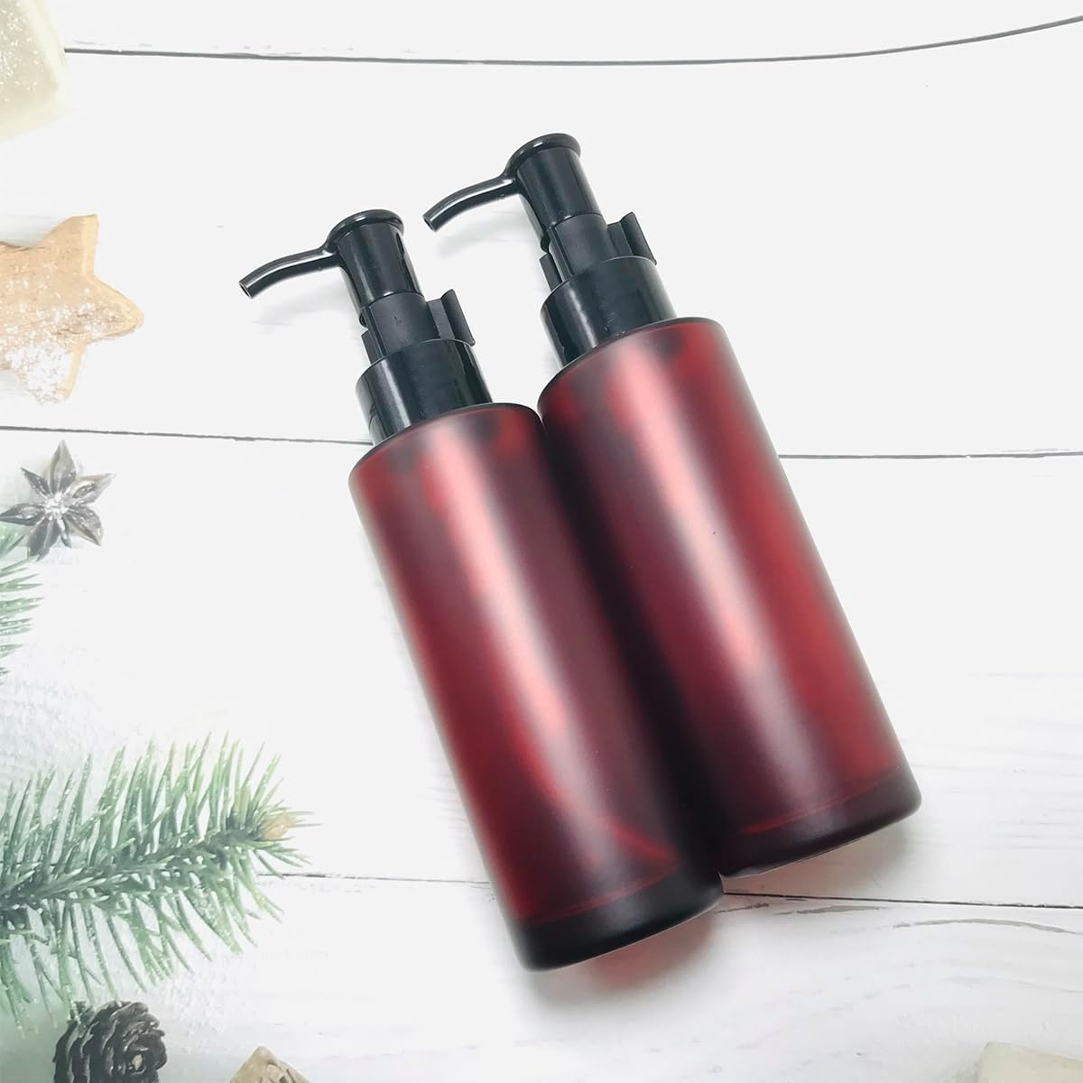 2PCS 100Ml/3.4Oz Empty Amber Frosted Glass Lotion Pump Bottle Jars with Black Pump Top Cosmetic Makeup Packing Storage Container for Essential Oil Emulsion Essence image number 6