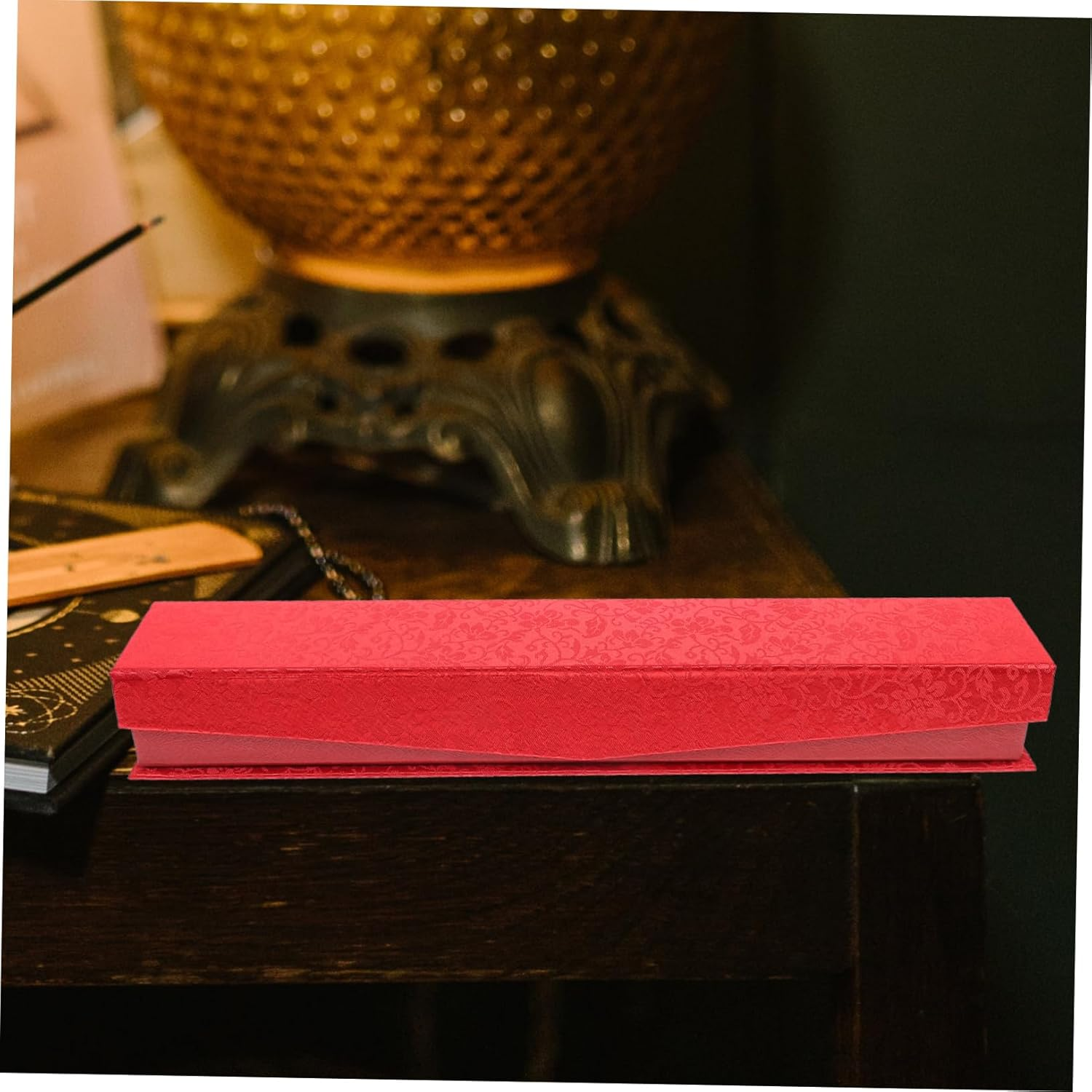 LABRIMP Scroll Storage Case for Calligraphy Paintings Decorative Organizer Box image number 5