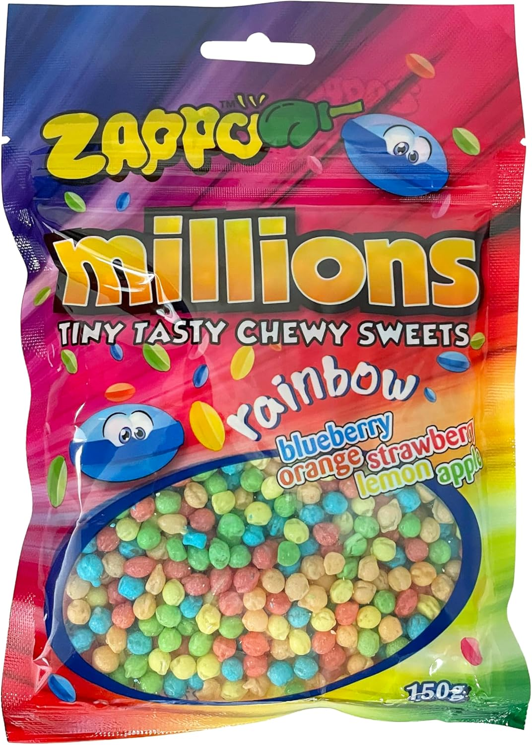 Zappo Millions Rainbow Chewy Sweets 150 G Share Pack image number 2