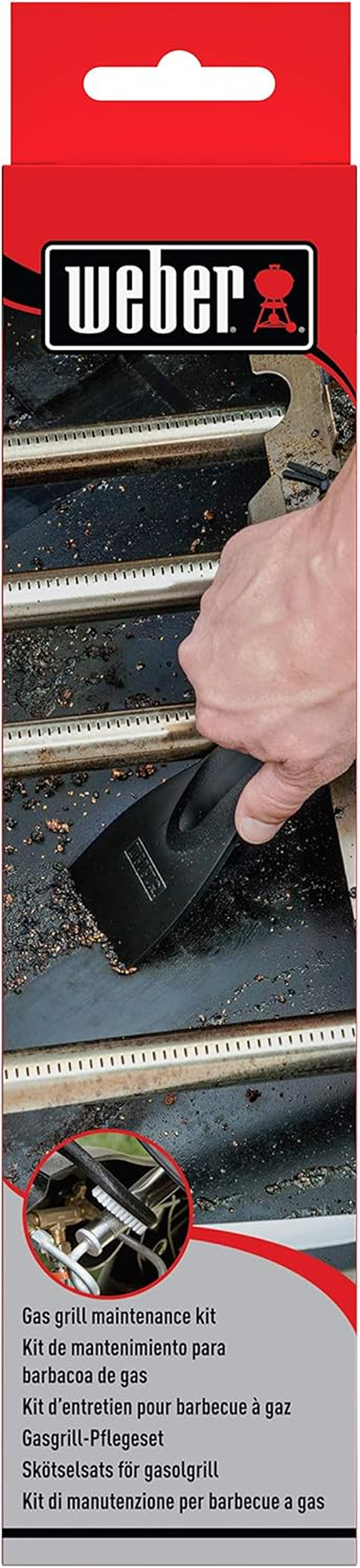 Weber Gas Barbecue Maintenance Kit - Cookbox Scraper and Flexible Brush BBQ Grill Cleaning Kit for Removing Tough Grease image number 3