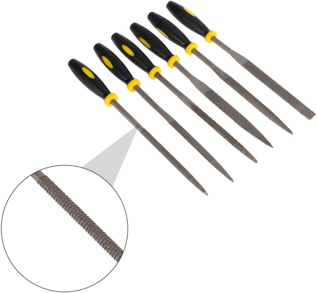 SHINEOFI 6Pcs Wood Rasp File Set Comfortable Handles Mini File for Woodworking Farriers Rasp Cutting Tool image number 4