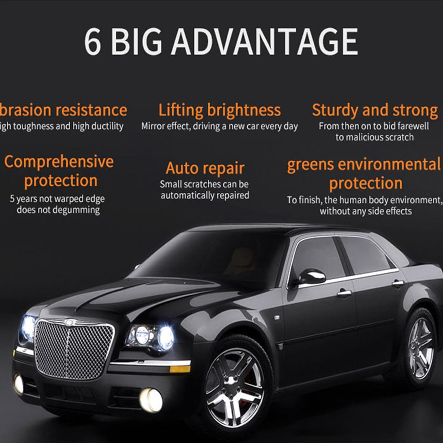 Paint Protection Film for Cars | Non-Yellowing Automotive Protection Film,19.6X78.7In High-Gloss Anti-Scratch Non-Yellowing Anti-Uv Wrap for Boat RV Exterior Care Vehicle image number 1