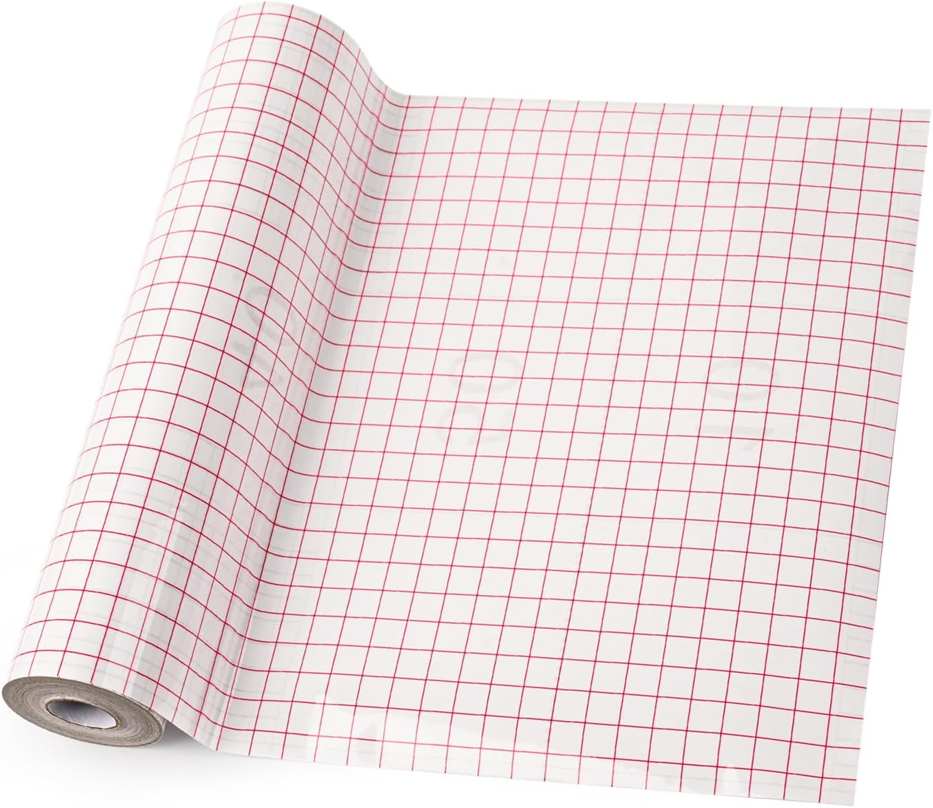 THANMAO Clear Vinyl Transfer Paper Tape Roll 12" X 50 Ft,Red Alignment Grid Clear，Transfer Paper for Cricut Silhouette Cameo Transfer Paper for Adhesive Vinyl/Decals/Signs/Windows/Stickers image number 1
