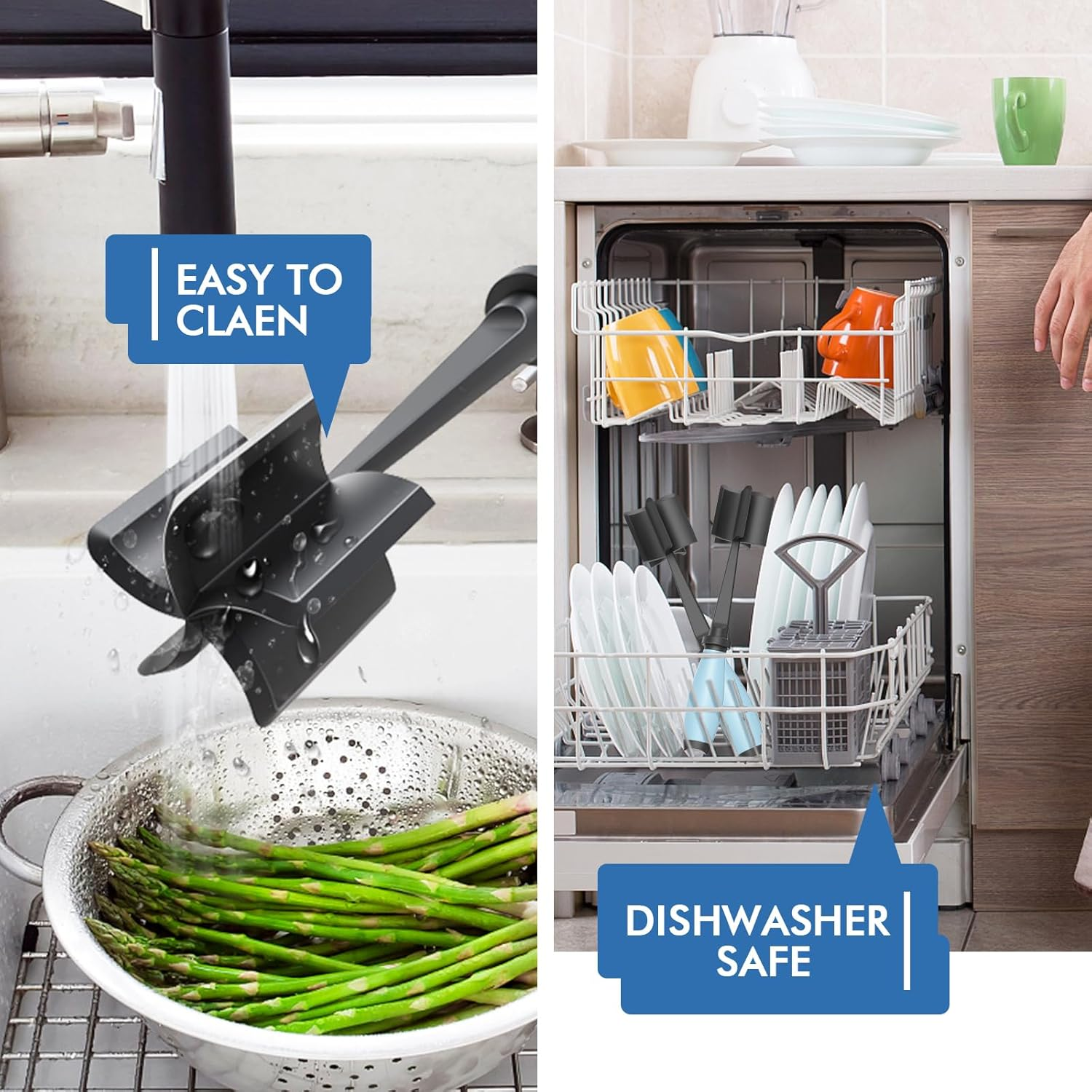 2Pack Meat Chopper, Heat Resistant Meat Masher for Hamburger Meat, Ground Beef Smasher, Nylon Hamburger Chopper Utensil, Meat Ground, Non Stick Mix Chopper Mix and Chop, Meat Masher Tool Gift（Aqua） - 1 Pack-Red image number 4