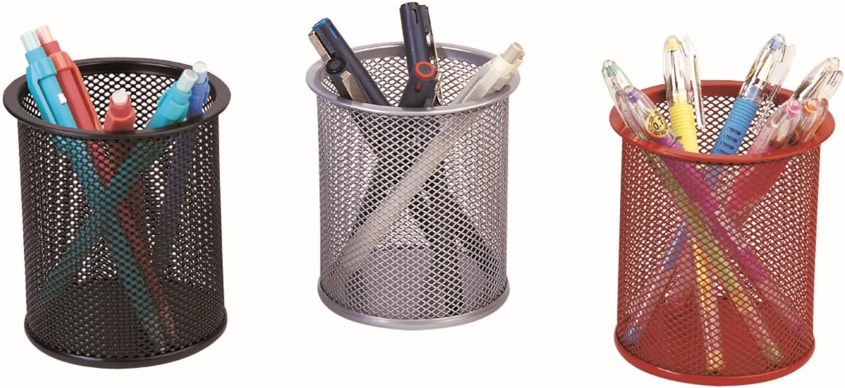 Q-Connect Pen Cup Metal Black (Office Set) / Small Office Accessories/Type-Desktop/Kind-For Pens/Material-Metal/Dividers-N.A. / Colour-Black/Dimensions (Mm)-90X100 image number 4