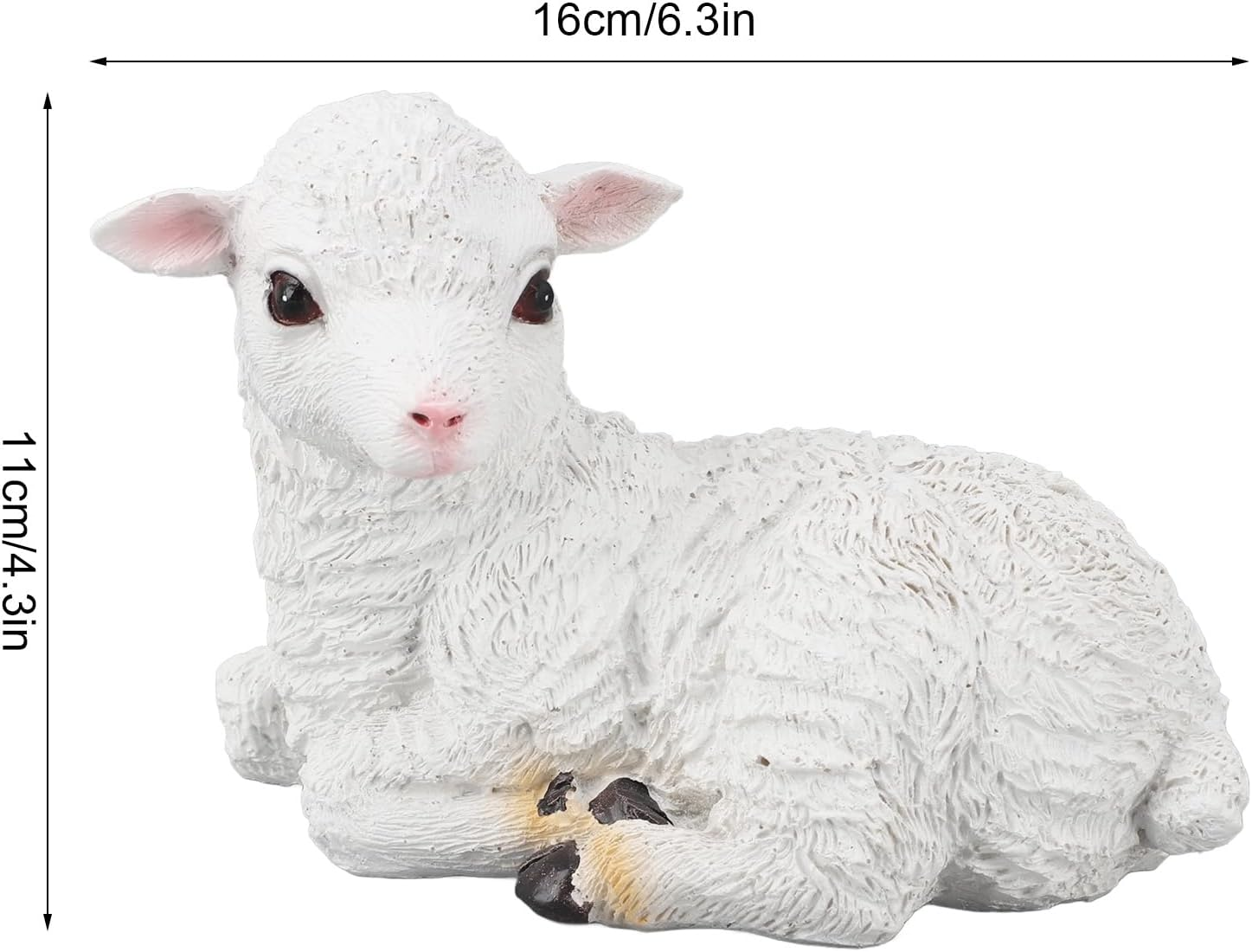 Resin Sheep Statue, Exquisite and Lifelike Garden Decoration with Versatile Design, for Outdoor and Indoor Decor, Sheep Figurine (Lying)