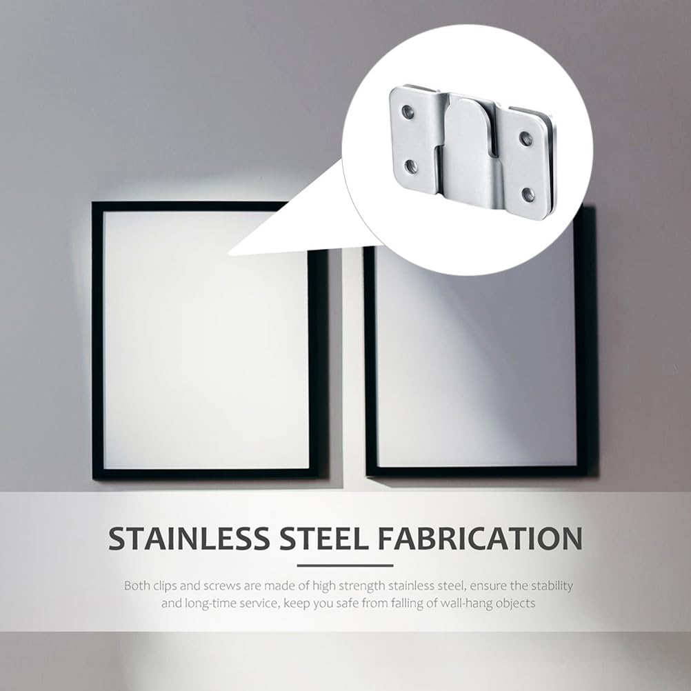 Angoily 16 Pairs Heavy Duty Picture Frame Hangers Mountain Character Buckle Mirror Mount Clips Interlocking Hooks for Wall Mirror and Frame Hanging image number 1