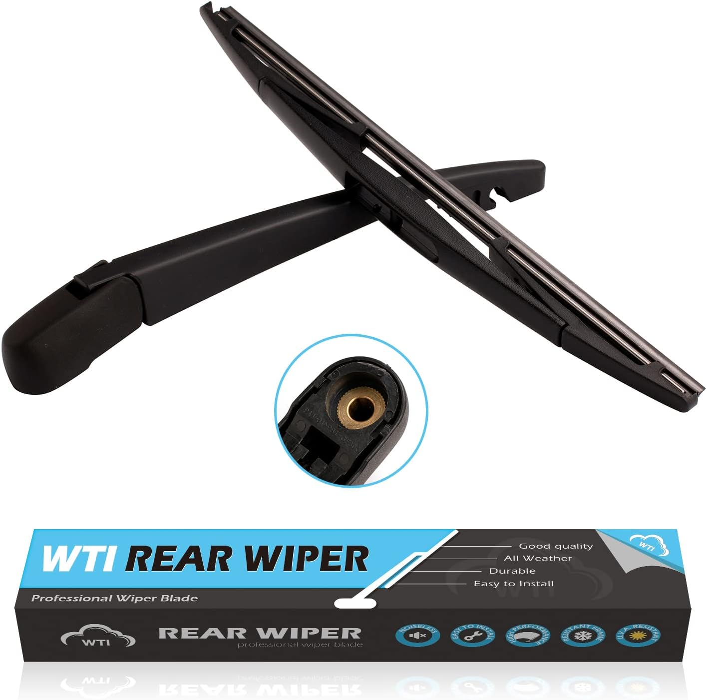 WTI Rear Wiper Arm Blade Set Compatible with Honda CRV 2007-2011 CR-V SUV Rear Windshield Window Wiper Kits Assembly New Replacement Accessories Parts Fit 76720SWA003 76720-SWA-003