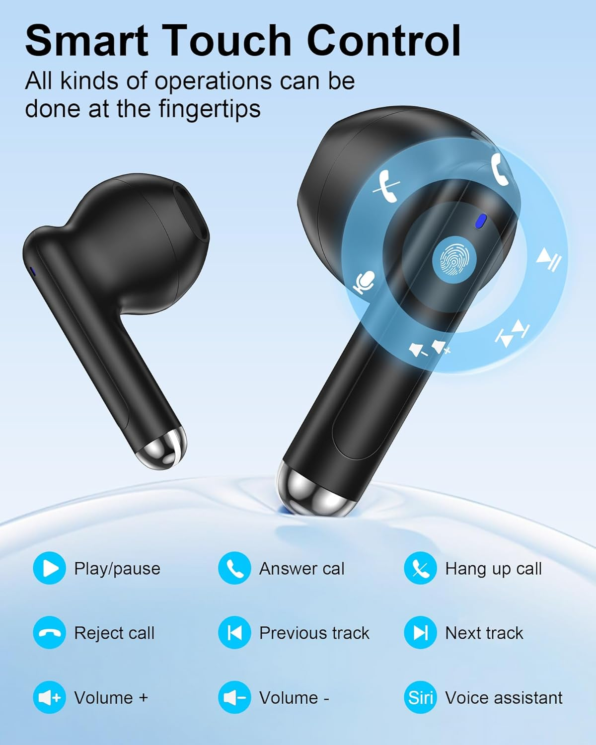 Wireless Earbuds,Bluetooth 5.3 Headphones Deep Bass Ear Buds for Samsung Galaxy S25 Edge Ultra Z Flip Fold 7 S24 S23 S22 S21 A16 A15 A14 A53,Noise Cancelling Mic In-Ear Earphones for Iphone Android image number 6