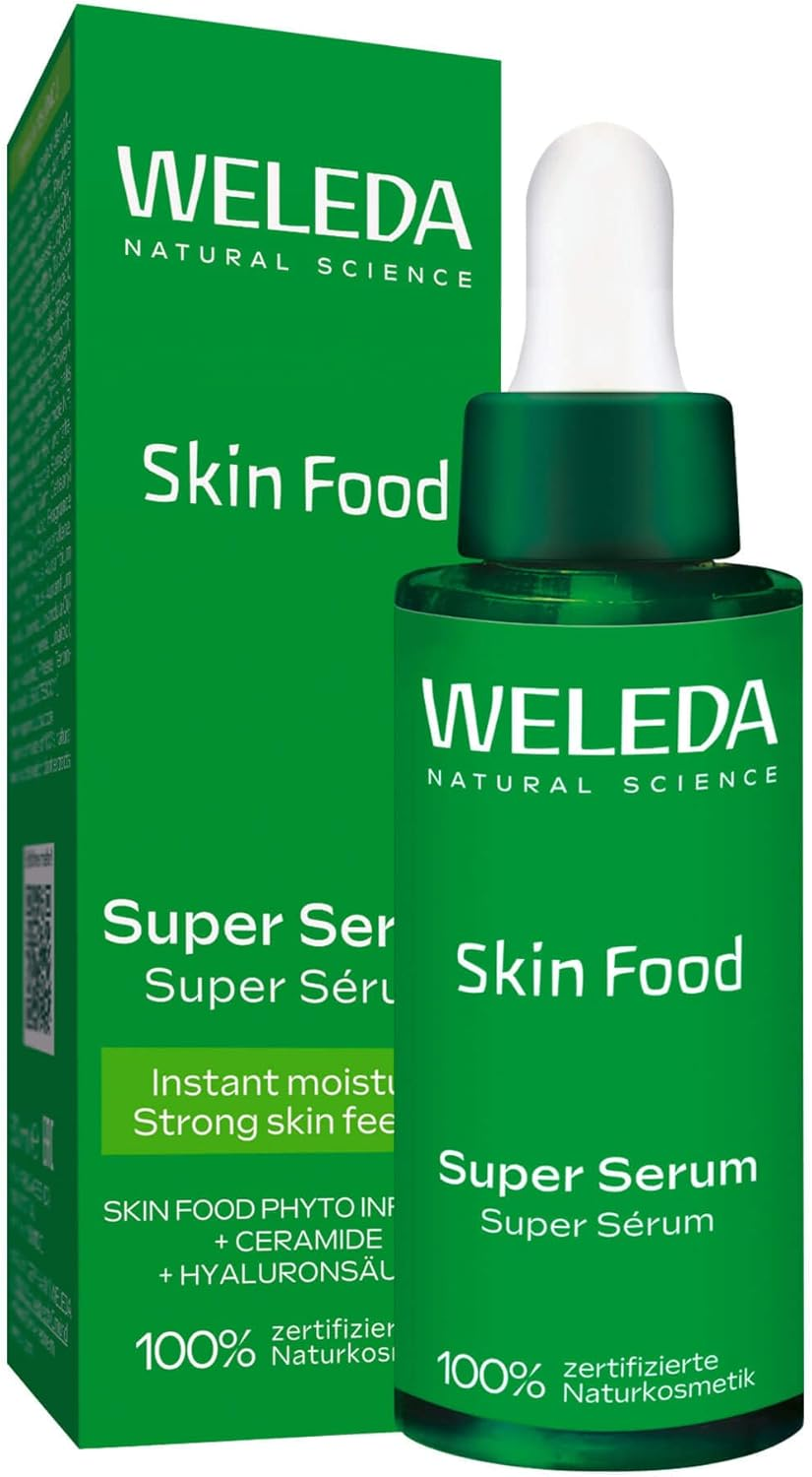 WELEDA Bio Skin Food Super Serum - Natural Cosmetics Face Care Serum with Jojoba Oil, Hyaluronic Acid & Rosemary for Intensive Moisture, Glow & Strong Skin Feeling (Vegan, 1 X 30 Ml)