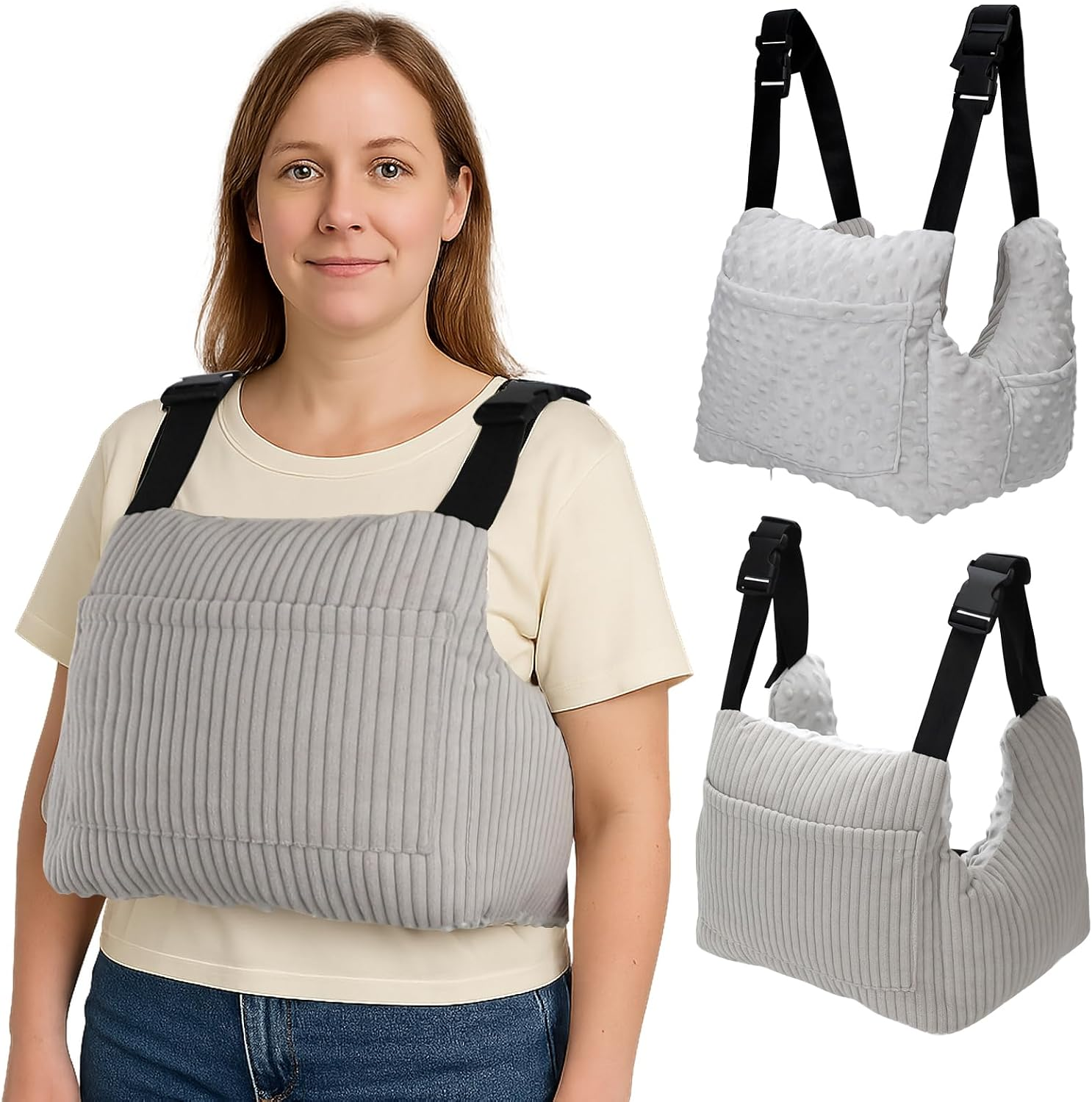 Mastectomy Pillows, Post Mastectomy Must Haves, Hysterectomy Pillow Lumpectomy Recovery Supplies, Breast Surgery Pillow, Gifts for Women Help for Recovery and Rest, Gray