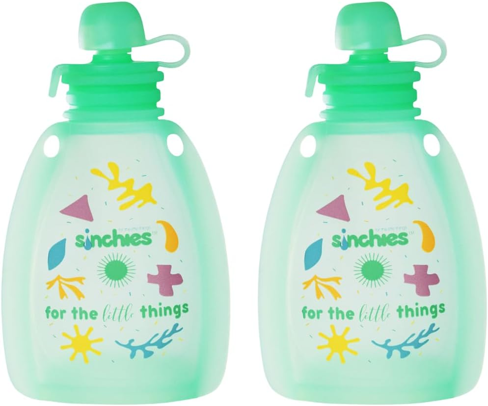 Silicone Reusable Yoghurt Pouches | 120 Ml X 2 Pack | Reusable Food Pouch for Lunchbox | 100% Food Grade Silicone | BPA, PVC & Phthalate Free | Freezer Safe | Easy Clean Food Pouches (White)