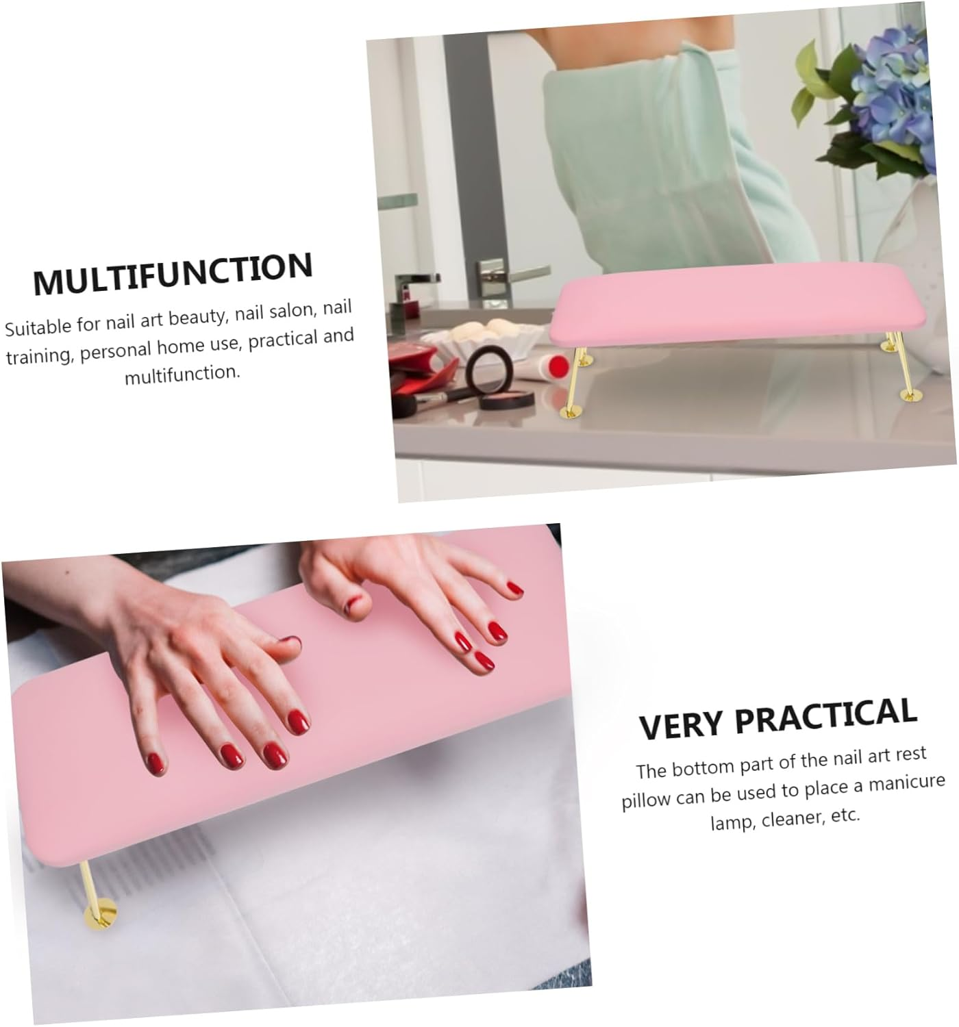 FOMIYES Manicure Hand Pillow Cushion Leather Material and Removable Design for Comfortable Nail Art Work image number 2