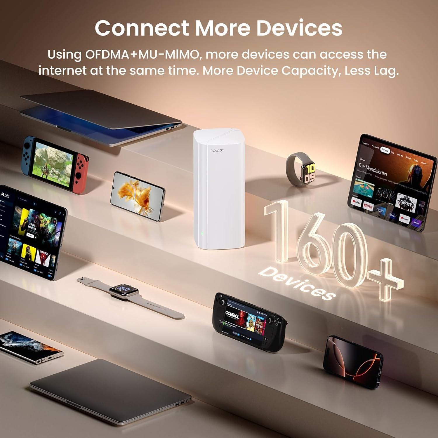 Tenda BE5100 Dual Band Wifi 7 Whole Home Multi-Gigabit Mesh Wi-Fi System, Supports 160+ Devices, 1*Full 2.5G Port, 2* Full Gigabit Ports, Seamless Roaming, VPN, MLO, 4K QAM -ME6 Pro (1-Pack) image number 5