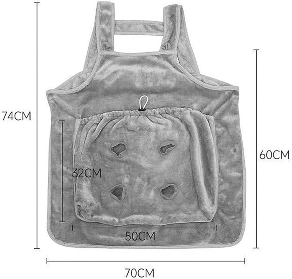 ANCLLO Cat Carrier Apron, Cat Carrier Towel, Cat Companion Carrier, Plush Pet Bag with 4 Holes, Plush Pet Cat Sling (Grey) image number 5