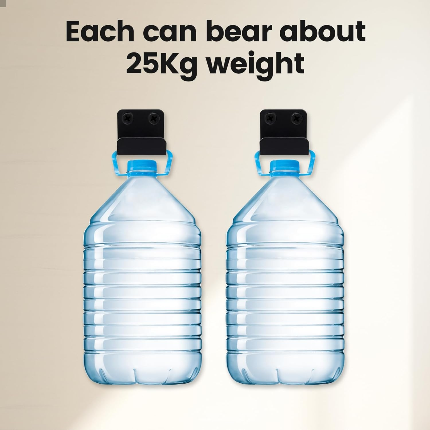 Coshar 10Pcs Tile Display Wall Hanger Thicken Stainless Steel Flat J Hook Hanger Billboard Hook Fastener - Black (Inner Width 25Mm)