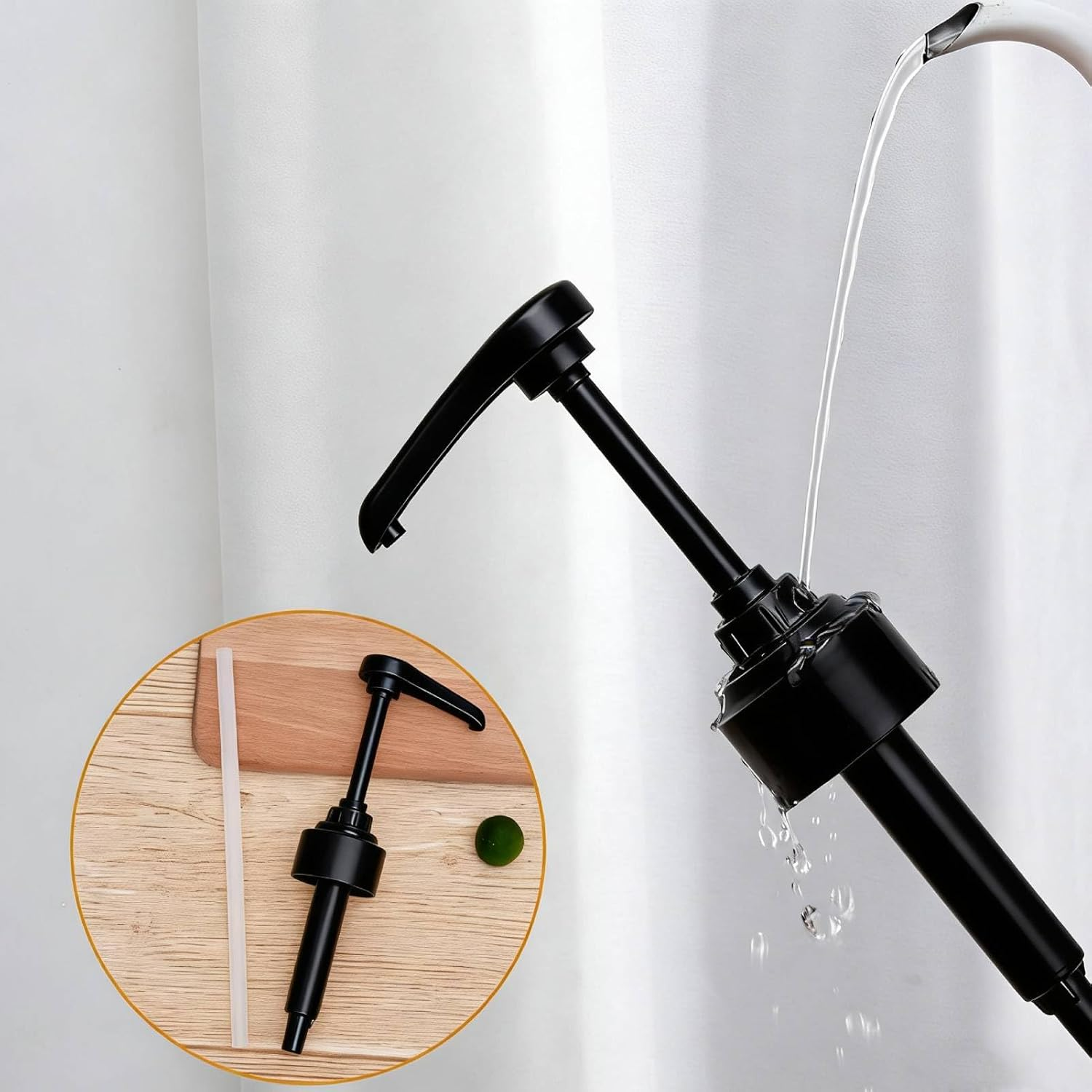 RIZGHWOY 8Ml Syrup Pump Dispenser Adjustable Cutting Tube for Sauce Bottle and Monin 1883 Syrup for Coffee Cocktail Milkshake (Black) image number 5