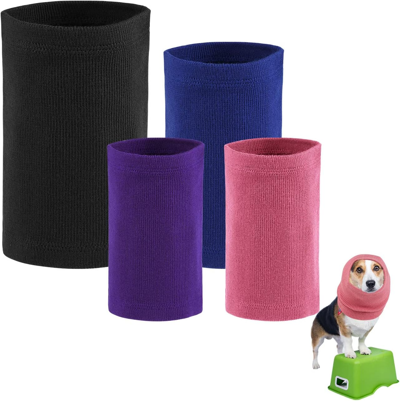 AIEX Dog Ear Cover - Cotton Snoods, No Flap Wraps, Sound Proof Muffs, Neck and Ear Warmer, Protection for Noise Reduction and Relaxation