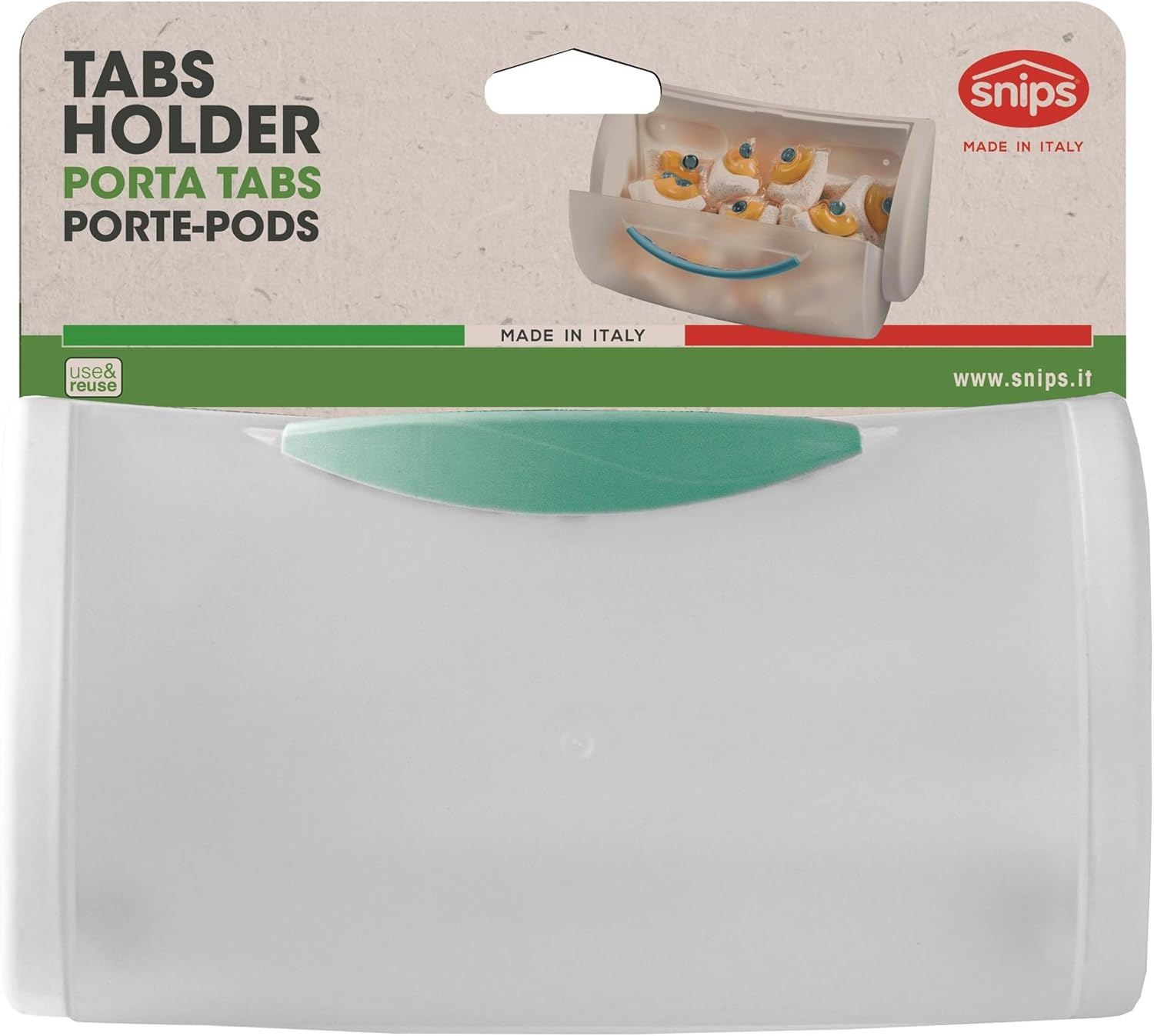 Snips Washing Machine and Dishwasher Pod Holder, Dishwasher Tablet Organizer, Capacity for 20 Pods, Detergent Organizer for Dishwasher and Washing Machine, 22.5 X 12.5 X 8 Cm, Made in Italy. image number 4