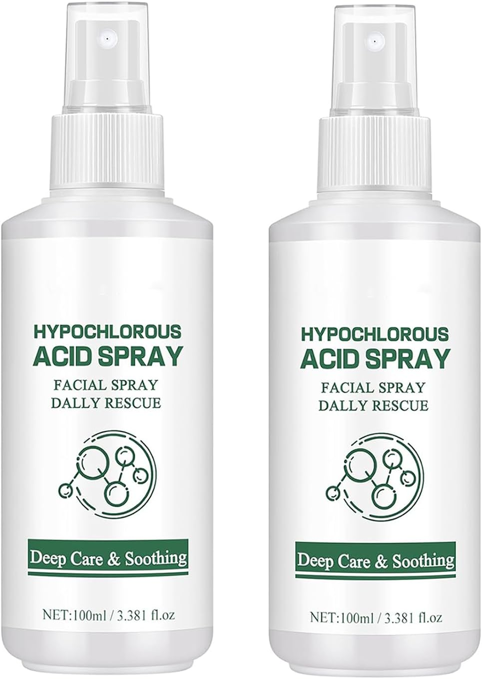 Hypochlorous Acid Spray, Hypochlorous Acid Face and Skin Spray for Clear, Soothe & Moisturize, Safe for Use on Acne Prone Skin, Dry Scalp, Toner, Eye Lash Cleanser-100 ML (2) image number 1