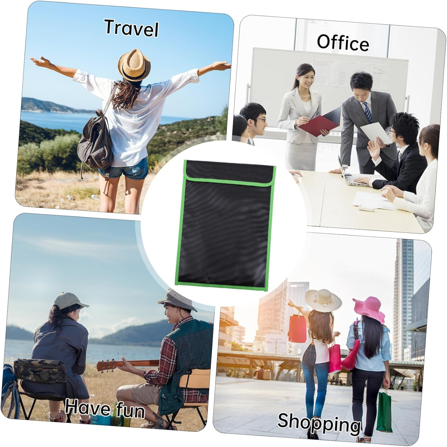 AUTSUPPL Fireproof File Bag Waterproof Document Pouch 37.5X28.5Cm Explosion-Proof Battery Protection Folder for Important Papers image number 3