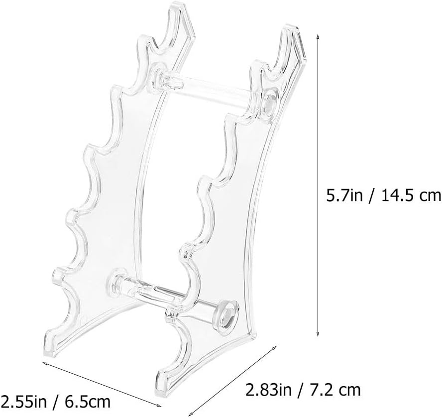 FOMIYES Transparent Acrylic Pen Holder for Desk, 2Pcs Eyeliner Eyebrow Pencil Display Rack, Office Writing Pens Organizer, Arc-Shaped Makeup Stand image number 4