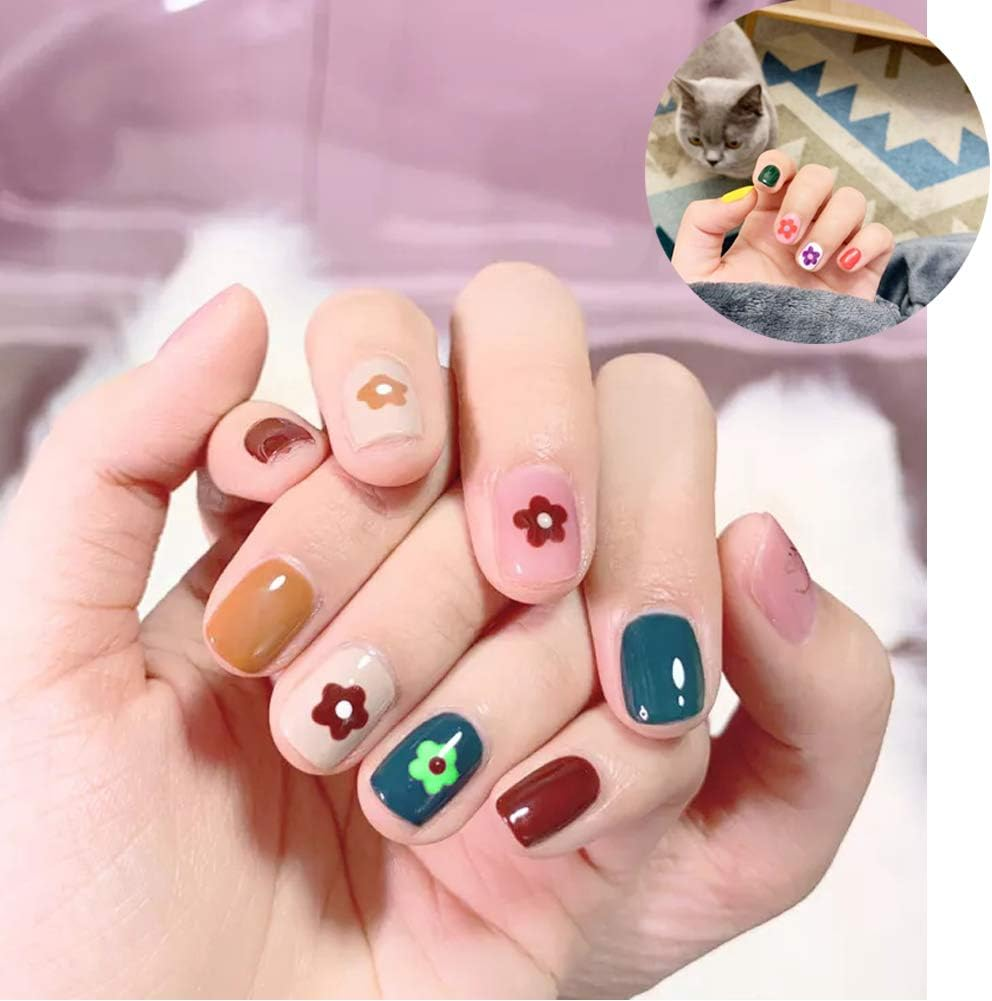 Fanoshon Cute Nail Decals Stickers for Women Girls Kids 200+ PCS, Self Adhesive Nail Tip Manicure Peduicure for Fingernails Toenails Fake Nails, Birthday Party Favors Christmas Stocking Stuffer image number 3