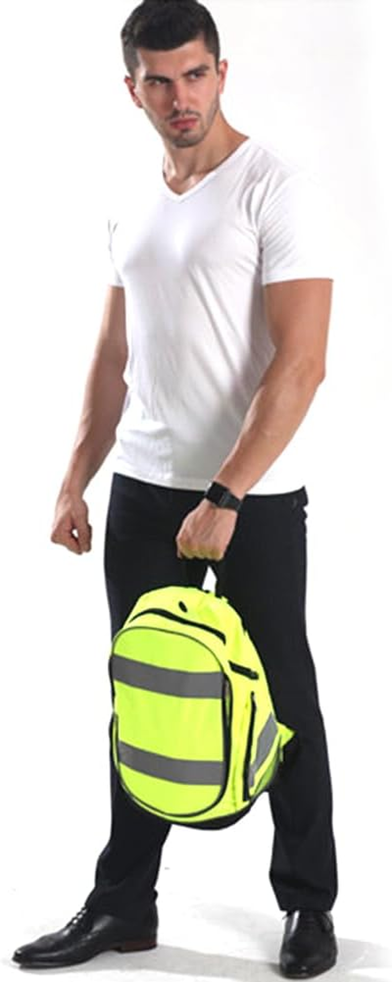 Night Reflective Riding Highly Resistant Safety Backpack &ndash; High Visibility Rucksack, LED Light Bag | Reflectives Cycling Backpacks for Commuting, Hiking, School, Travel, Sports, Waterproof image number 5