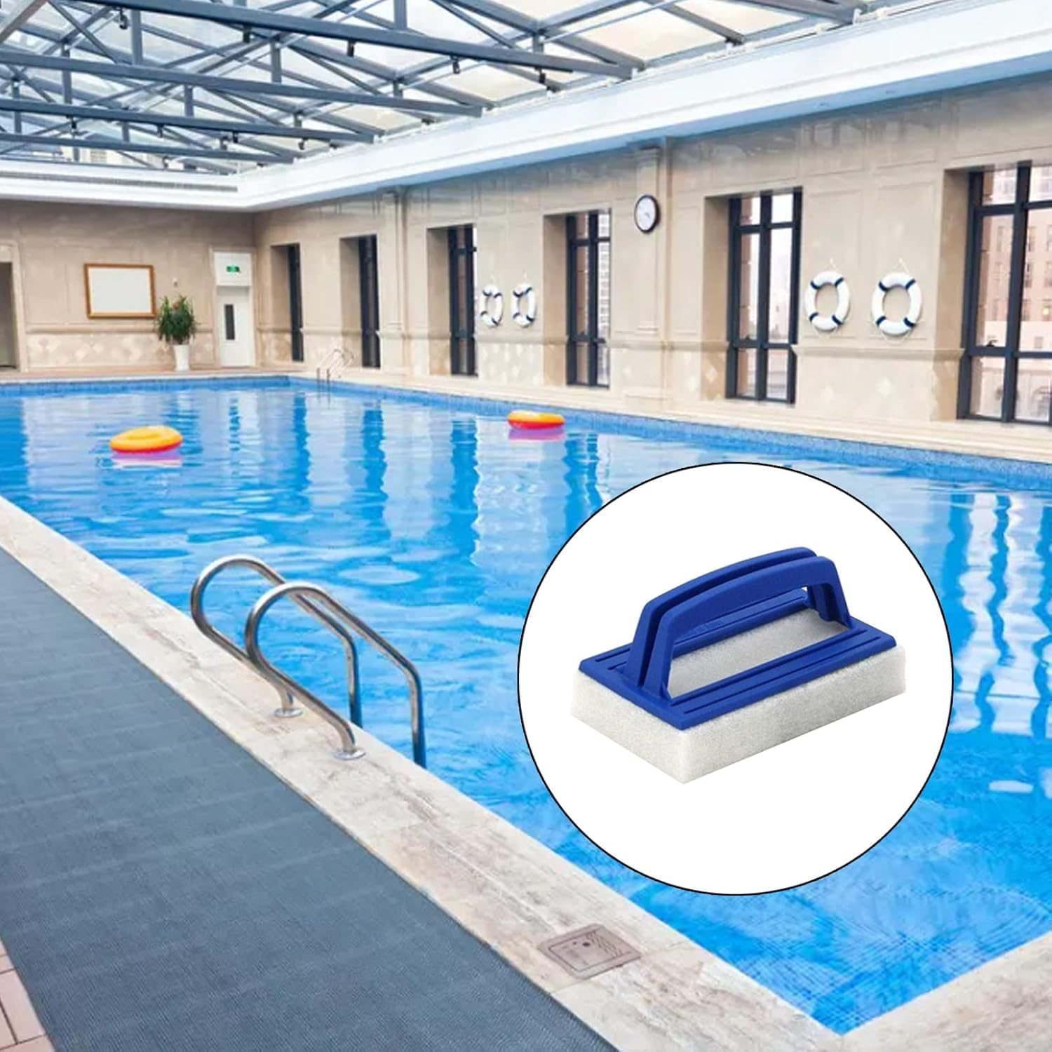 Handheld Sponge Pool Scrubbing Brush, 1Pc Sponge Swimming Pool Brush Hand Held, Small Scrubbing Scouring Sponges for Swimming Pool image number 1