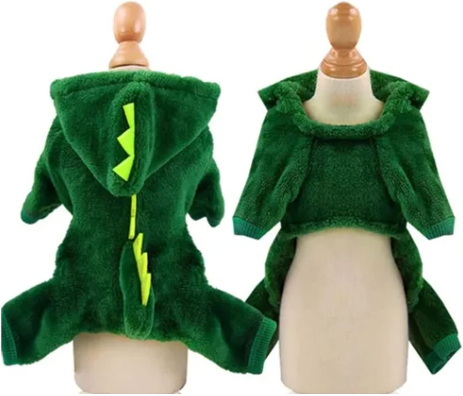 Dog Dinosaur Costume, Fashion Cute Warm Fluffy Hoodie Puppy Winter Outfits, Pet Halloween Costumes Dog Plush Outfit Cosplay Funny Apparel Four Leg Jumpsuit for Dogs Cats Pets(L) image number 1