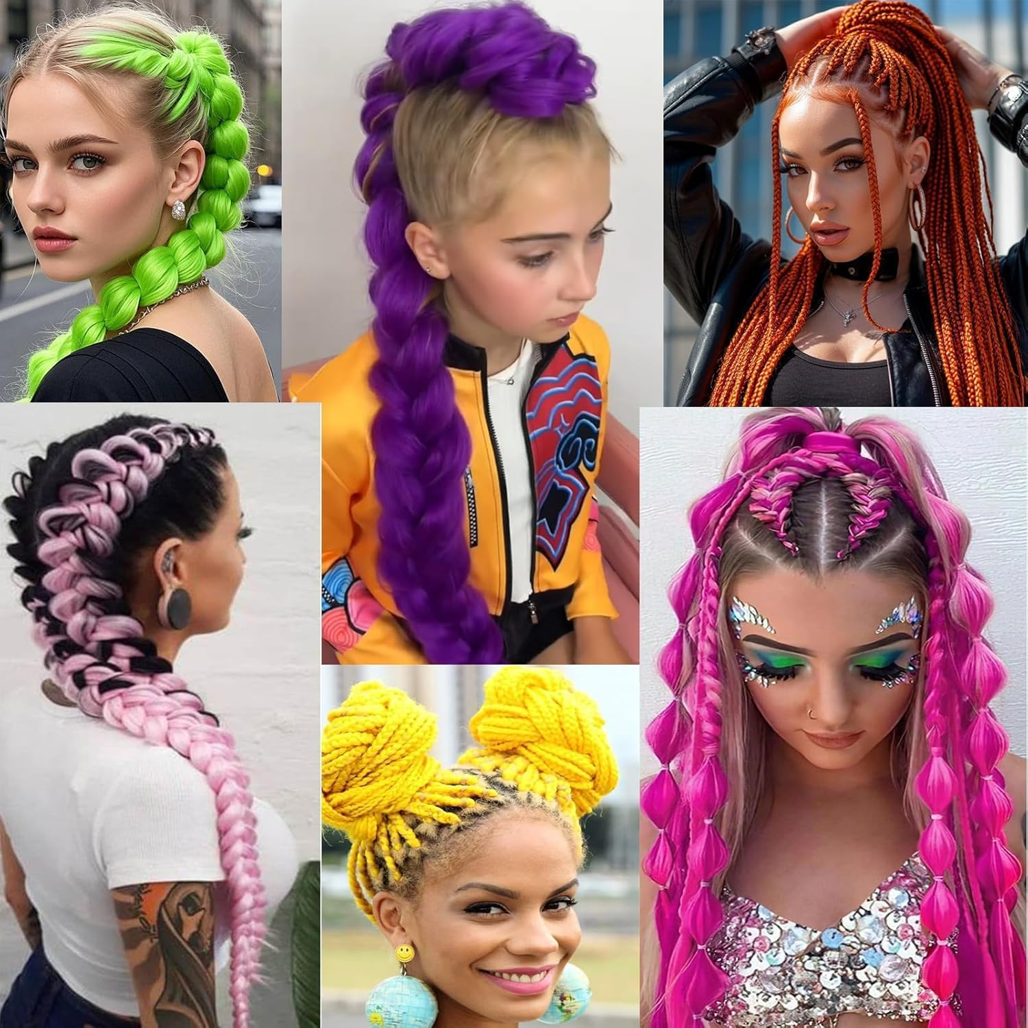 Long Red Braiding Hair, Pre Stretched Synthetic Braiding Hair Extensions for Braids, Hair Extensions for Stage Party Halloween Costume Cosplay (Red) - Red image number 2