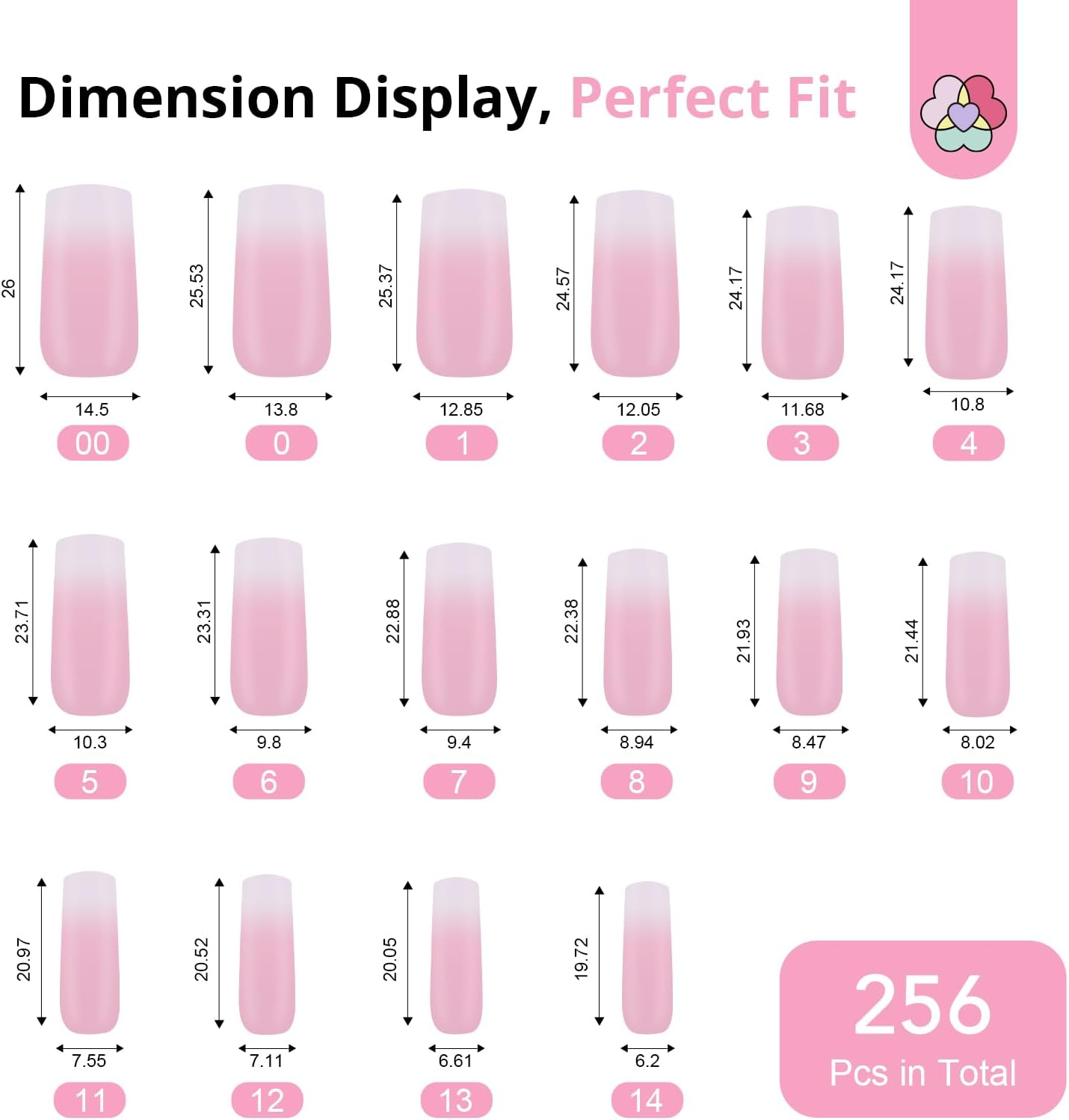 SAVILAND Nail Tips Kit with U V Light: 4X Soft Gel X Nails Long Square White Pink Ombre 256 Pcs Full Cover Gel Nail Tips VE & Castor Oil Gel Nail Glue Portable LED Lamp Nail Drill Kit Home Manicure image number 5