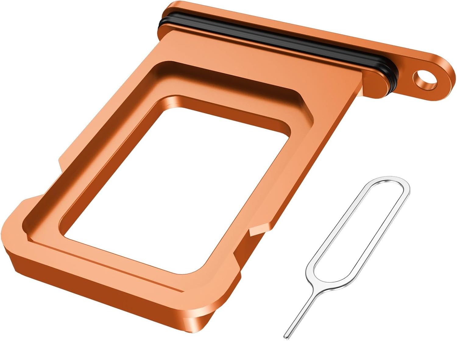 MMOBIEL SIM Card Tray Compatible with Iphone 17 Pro / 17 Pro Max &ndash; SIM Card Slot Tray Holder &ndash; SIM Card Holder Replacement &ndash; Incl. SIM Card Removal Tool and Waterproof Rubber Ring - Cosmic Orange
