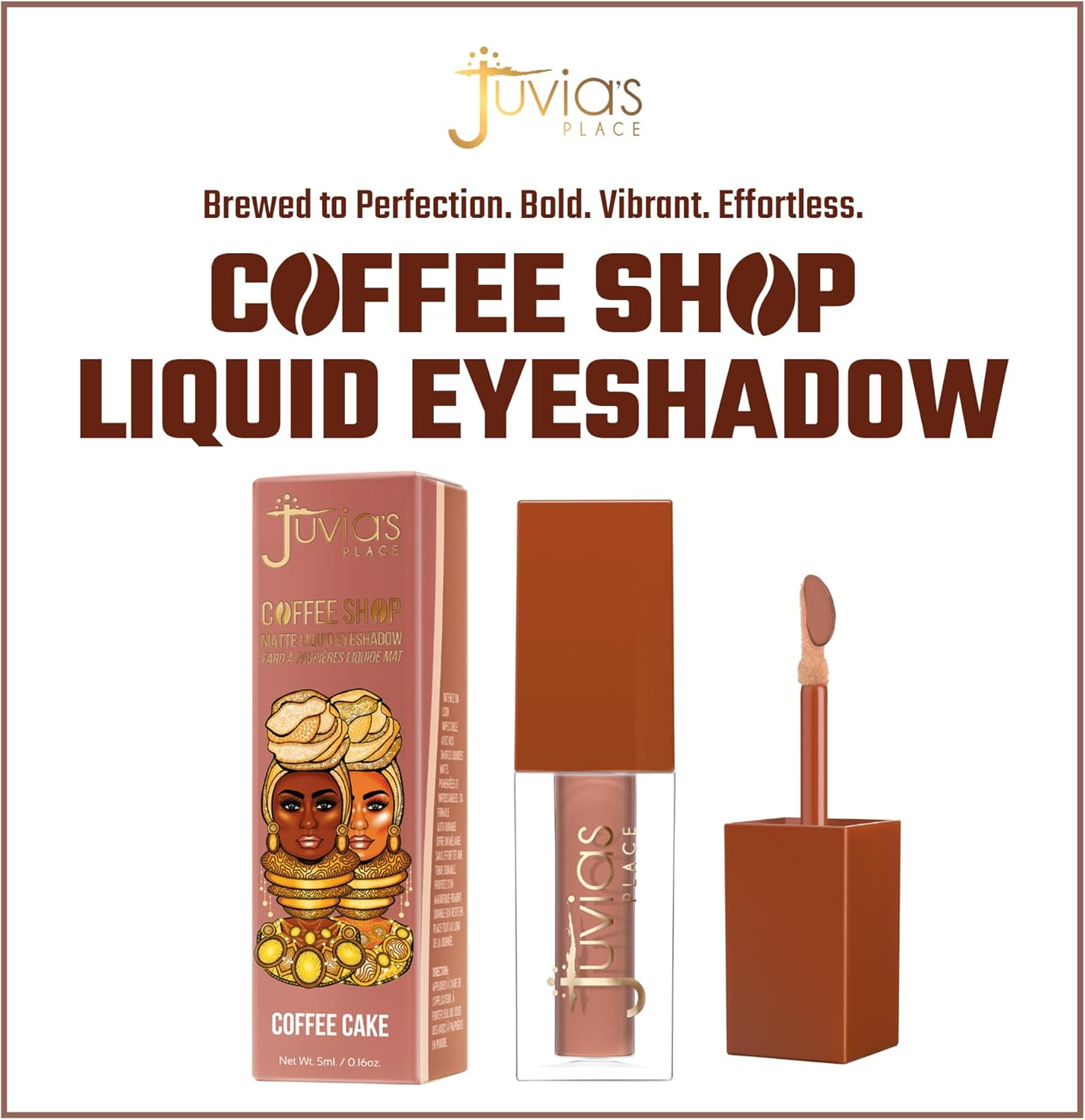 Juvia'S Place Coffee Shop Liquid Eyeshadow - Coffee Cake Matte - Metallic Caf&eacute; Royale image number 7